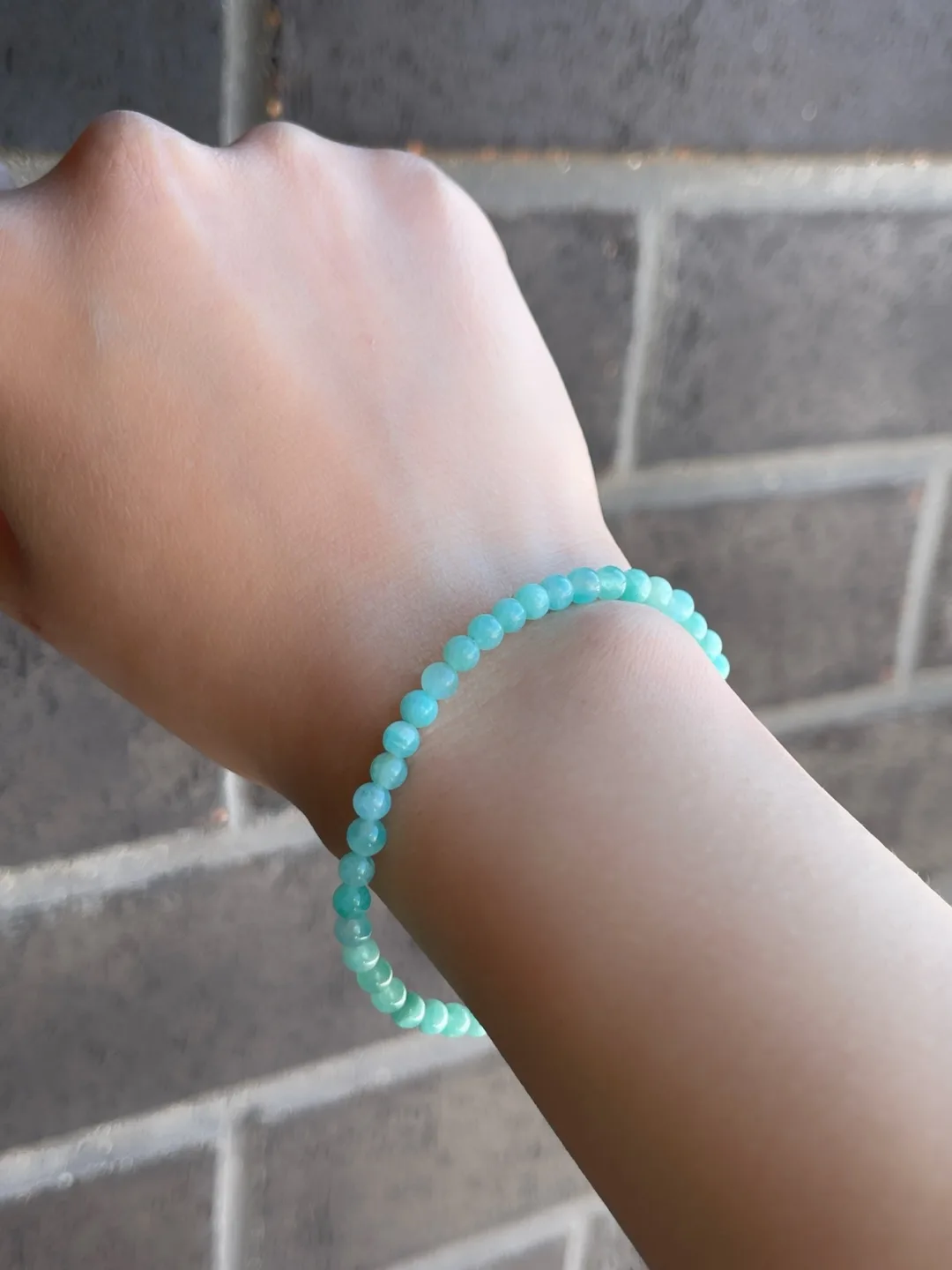 Gemstone Amazonite Beaded Bracelet 4mm image indicator(6)