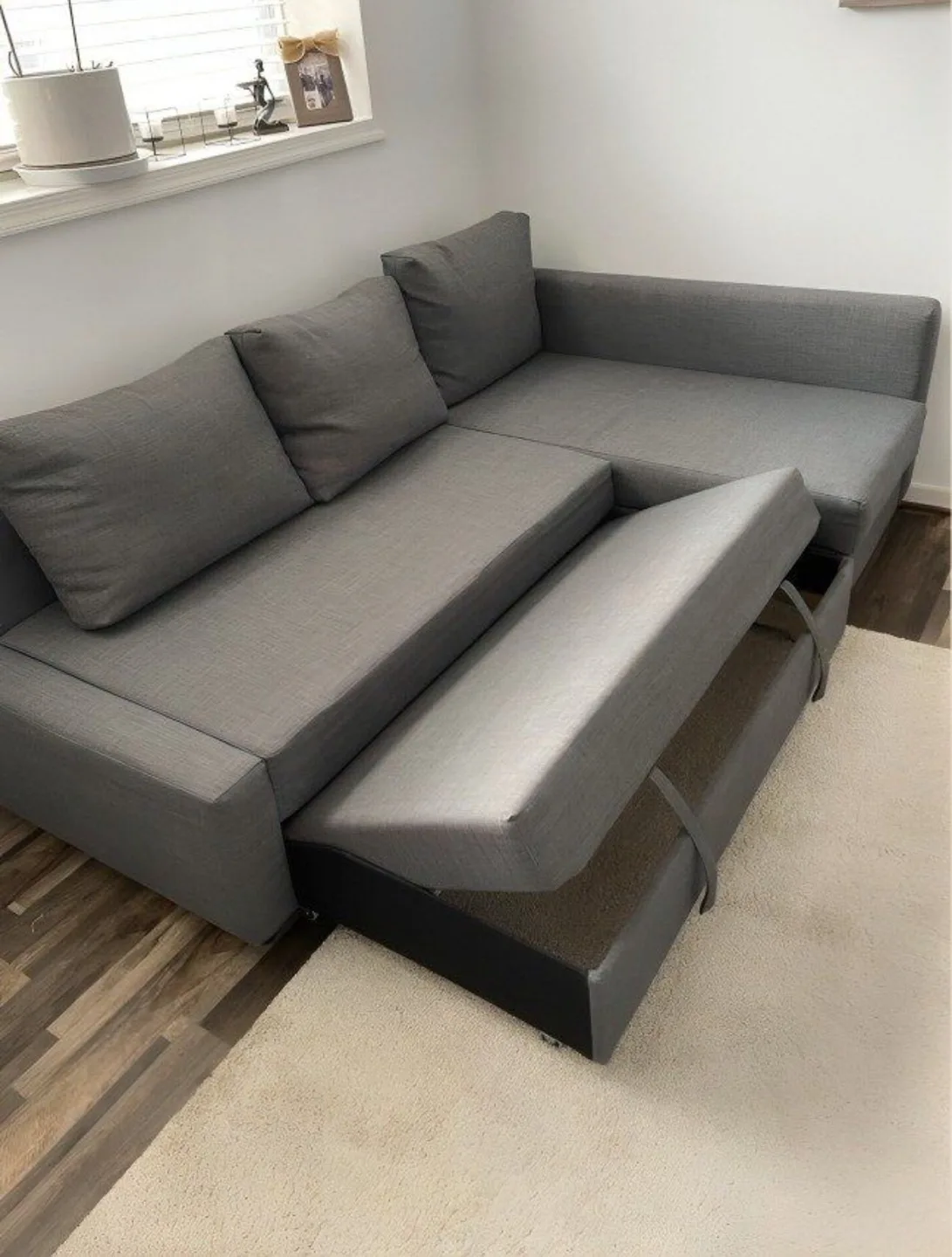 IKEA grey FRIHETEN Corner Sofa-Bed (delivery available) image indicator(3)