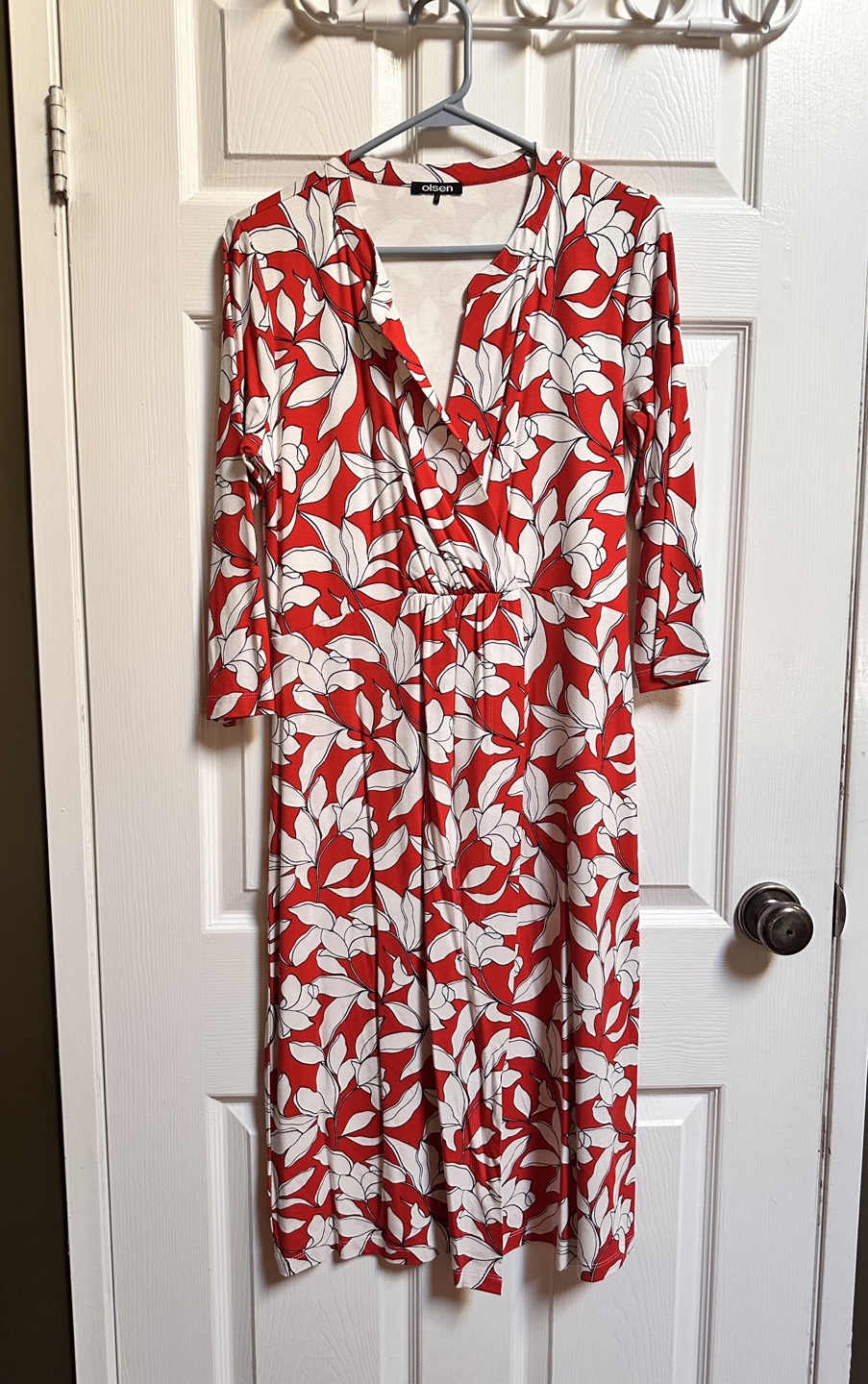 Olsen Gorgeous Red and White Floral  Dress