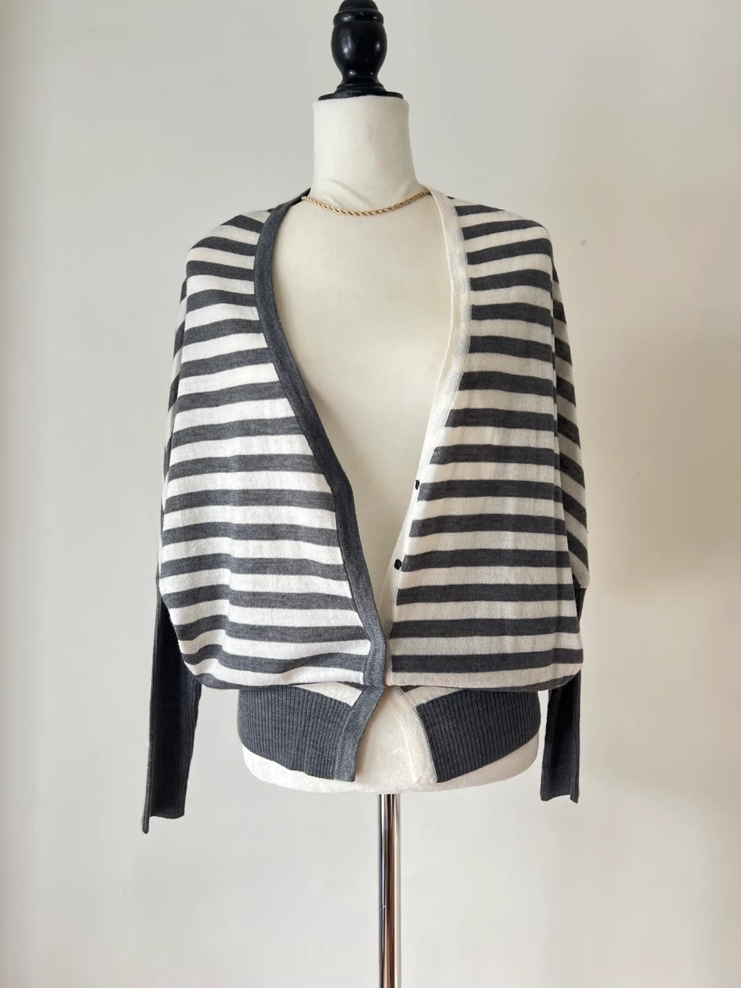 Striped Knit Cardigan Sweater image indicator(4)