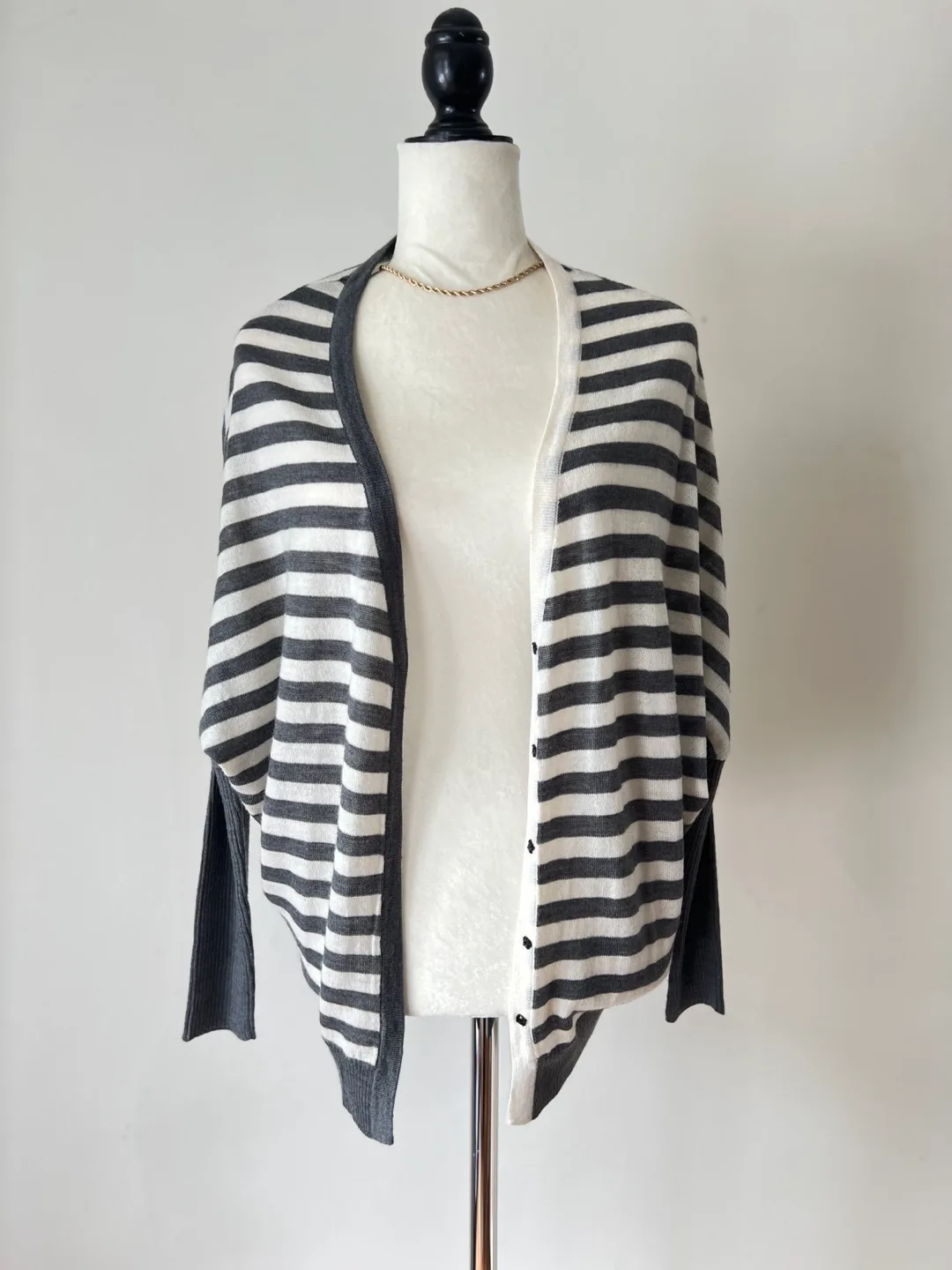 Striped Knit Cardigan Sweater image indicator(3)