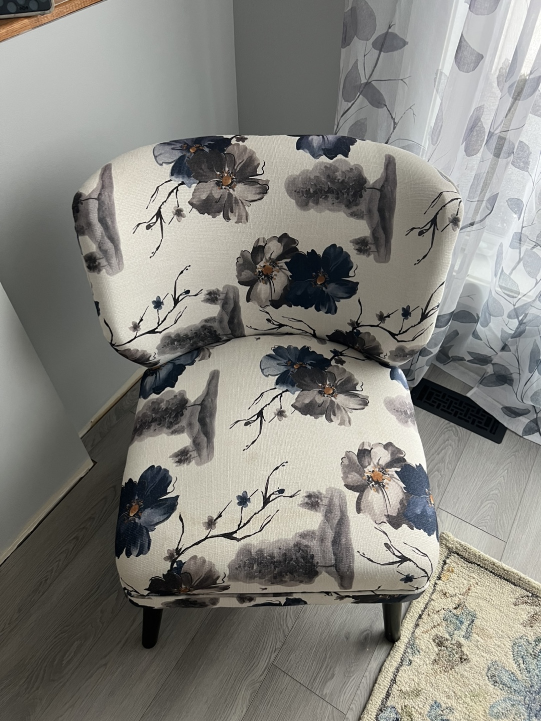 Floral Accent Chair with Black Legs - photo 4