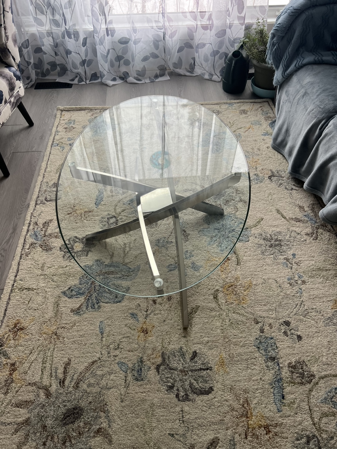 Modern Glass and Chrome End Table - photo 3