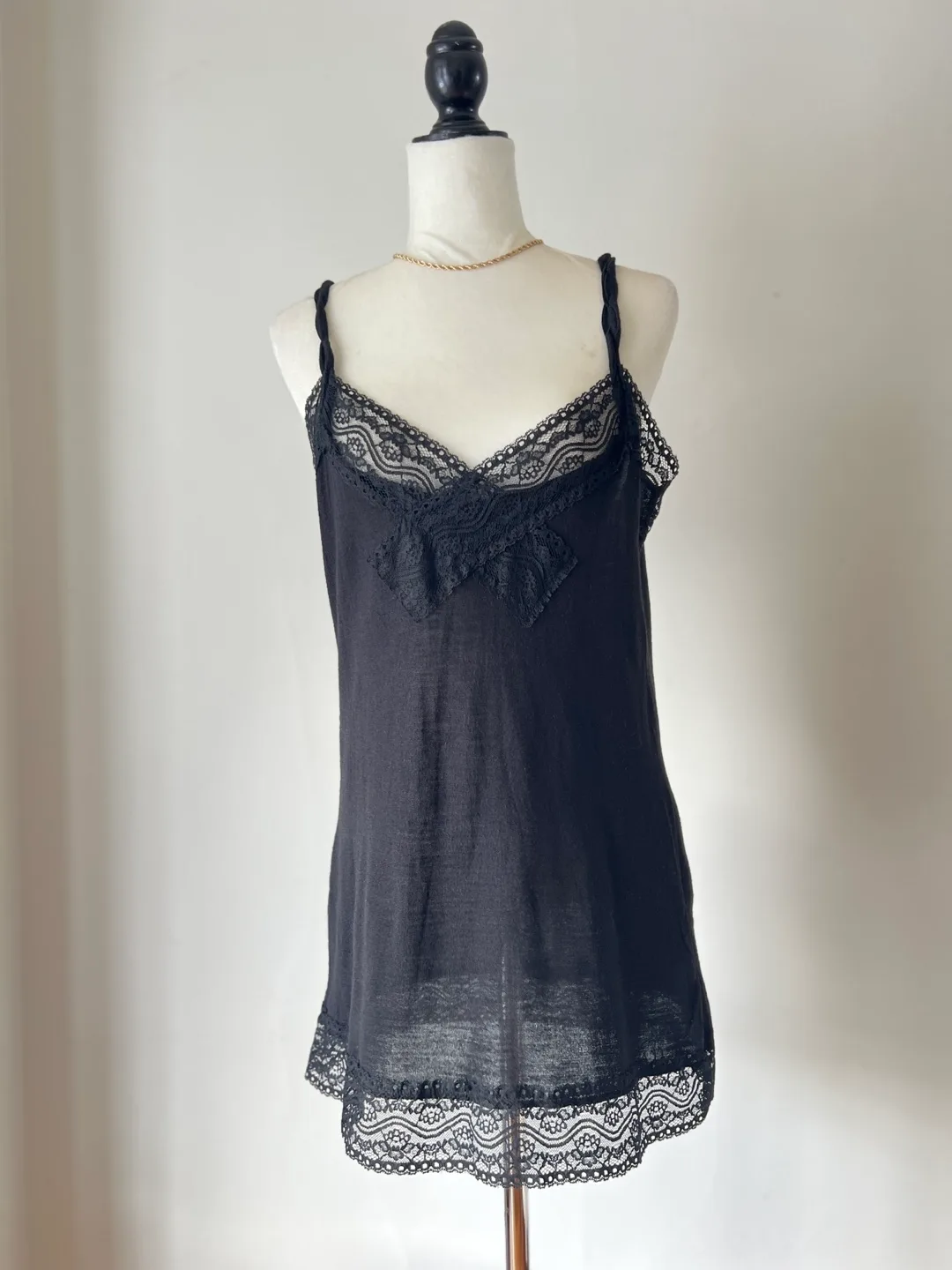 Black Lace Trim Cami Top image indicator(3)