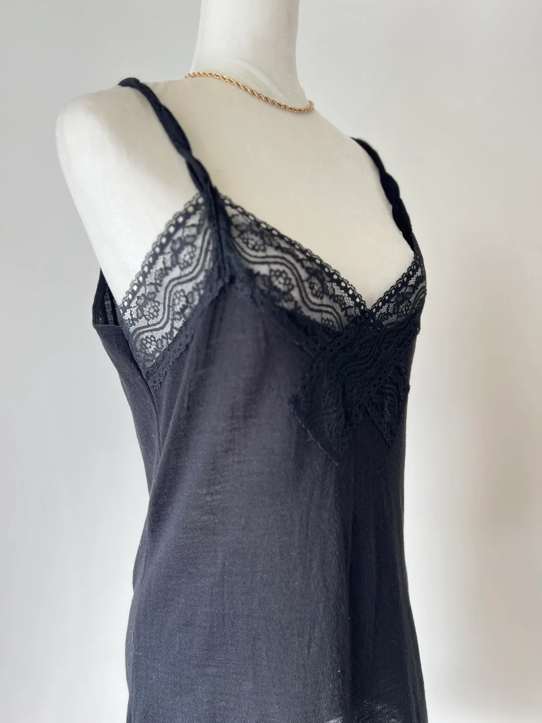 Black Lace Trim Cami Top image indicator(2)