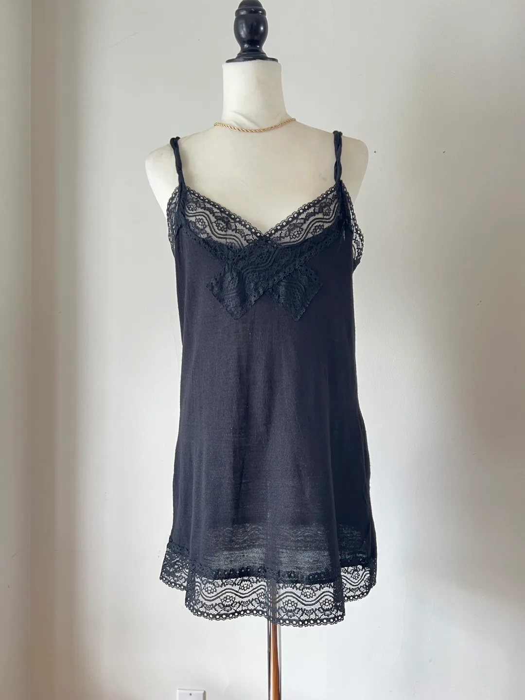 Black Lace Trim Cami Top image indicator(6)