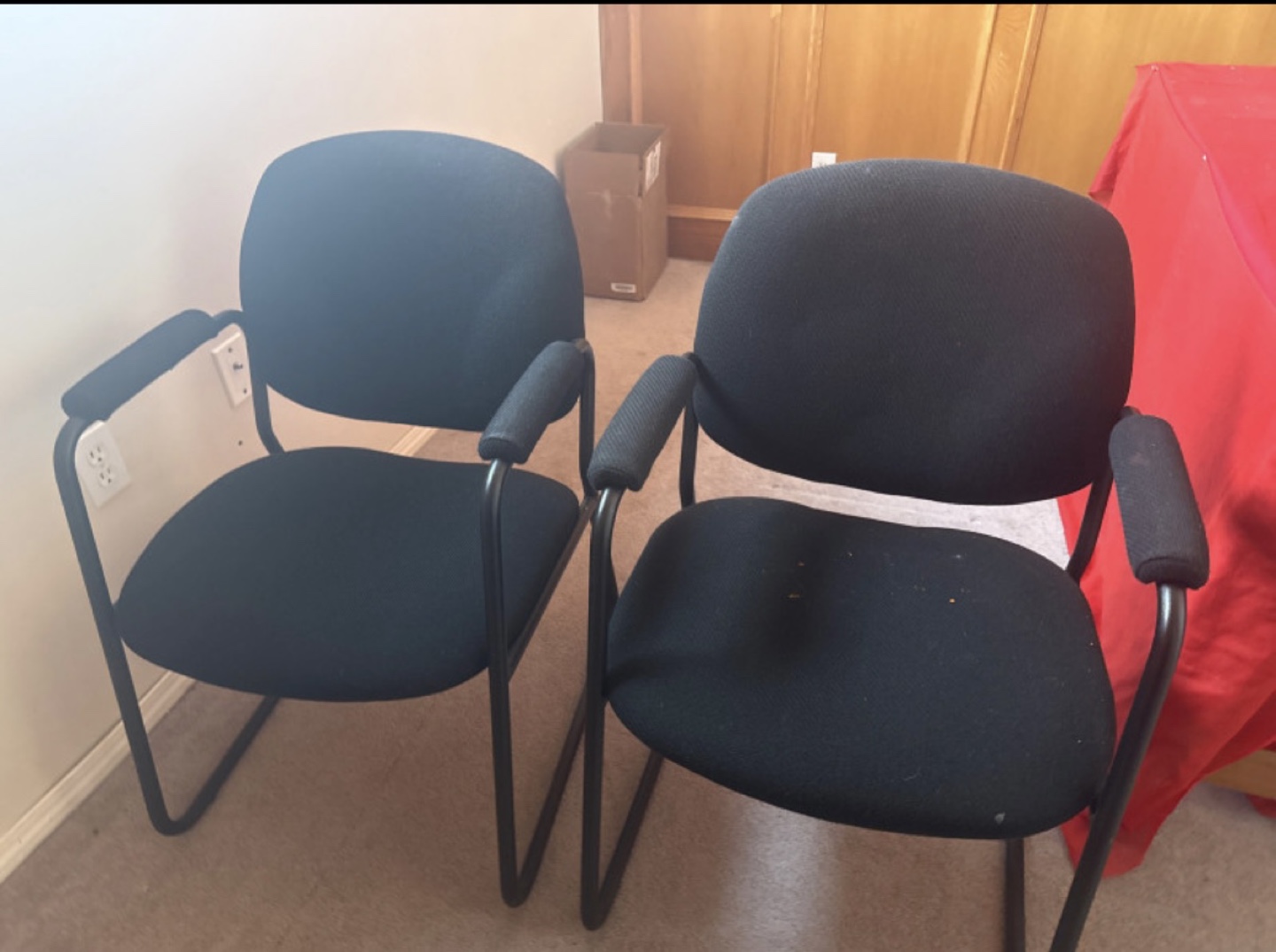 Pair of Black Office Chairs - photo 2