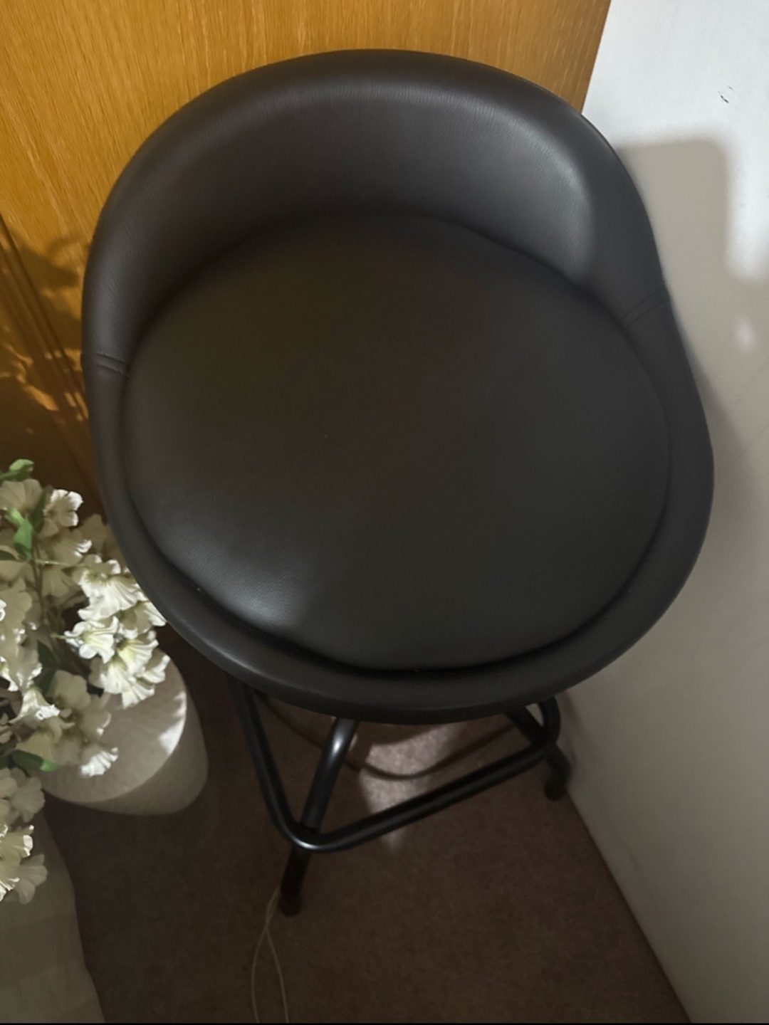 Adjustable Height Black Bar Stool