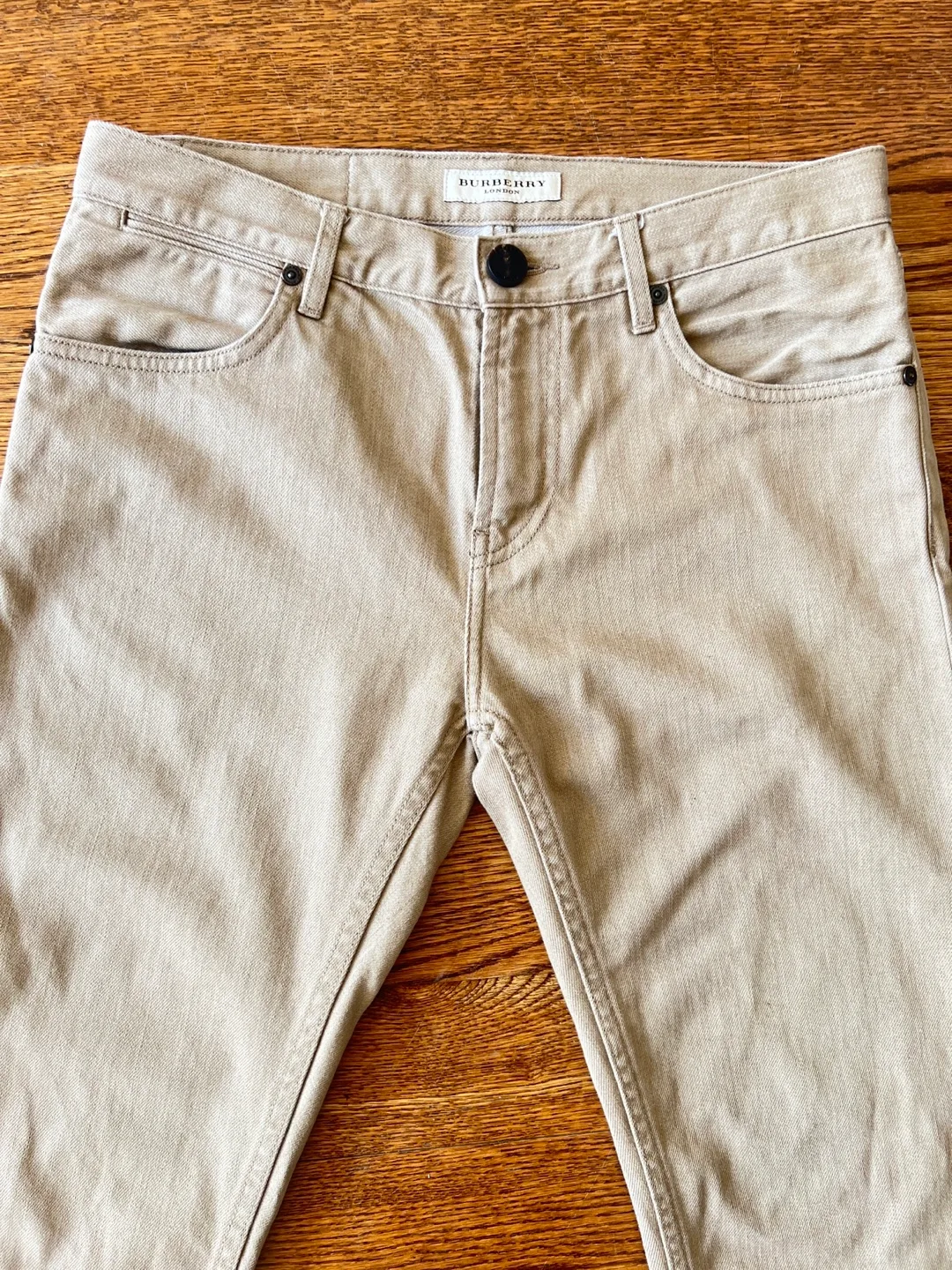 Burberry London Men's Beige Slim-Fit Jeans image indicator(9)