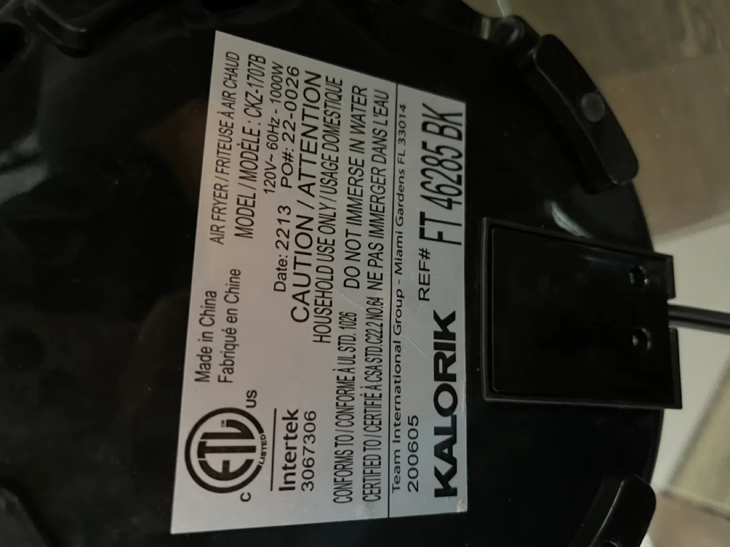 Kalorik Air Fryer image indicator(4)