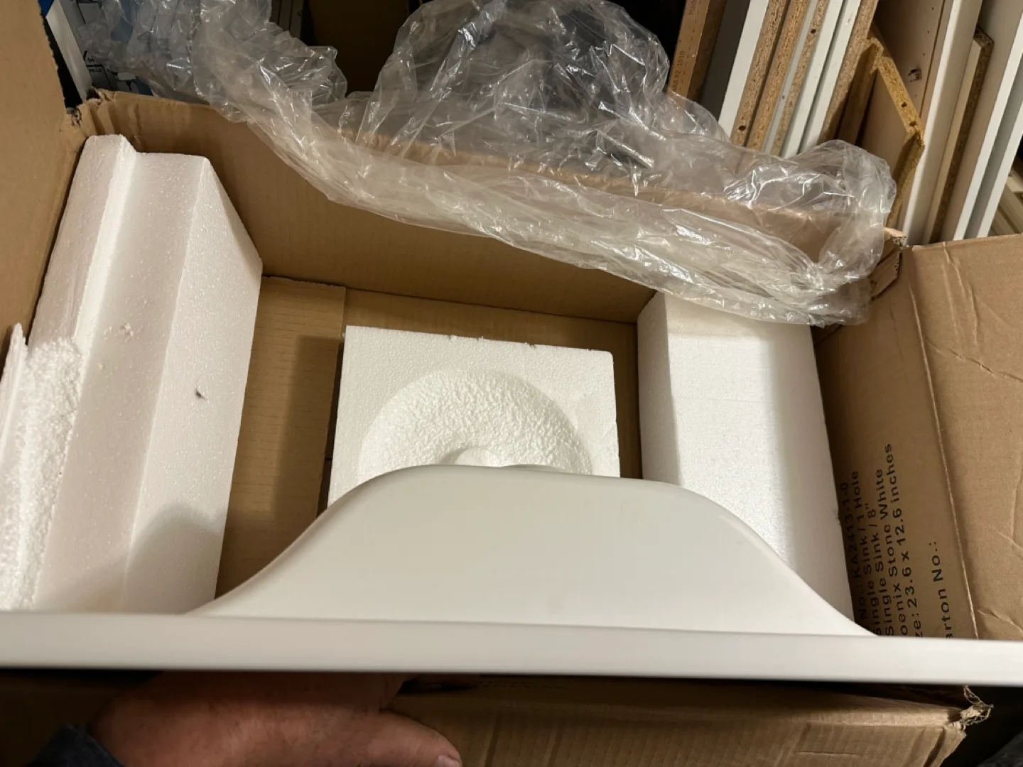 New Unopened White Bathroom Sink 12x24 image indicator(3)