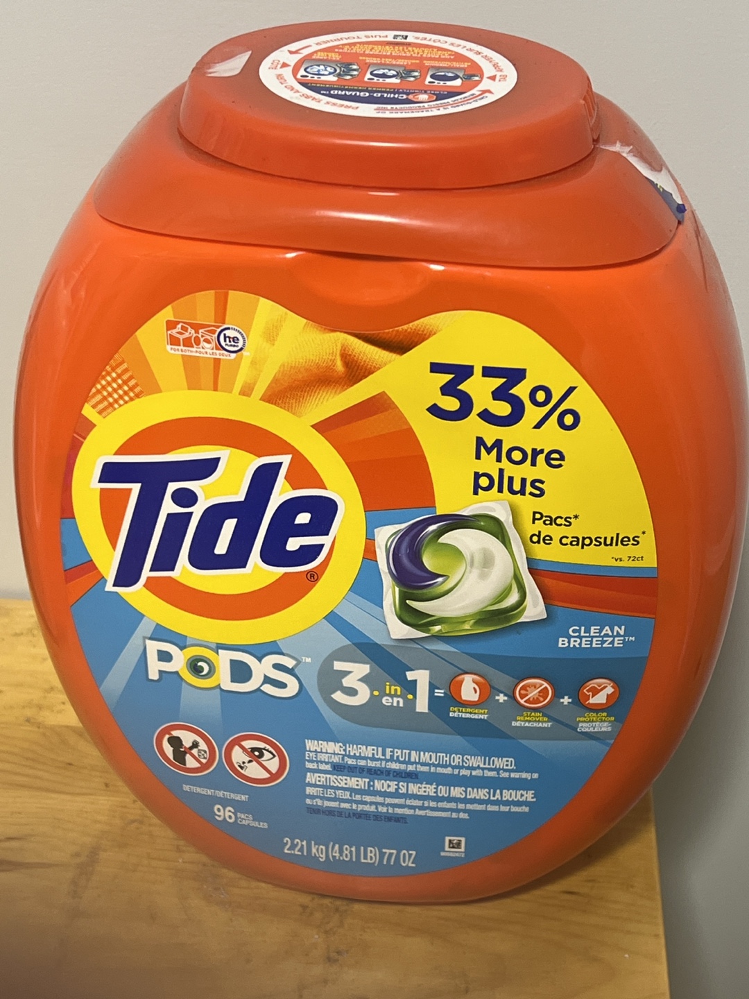 ❤️96 Tide Pods 3-in-1 Clean Breeze Laundry Detergent Pacs
