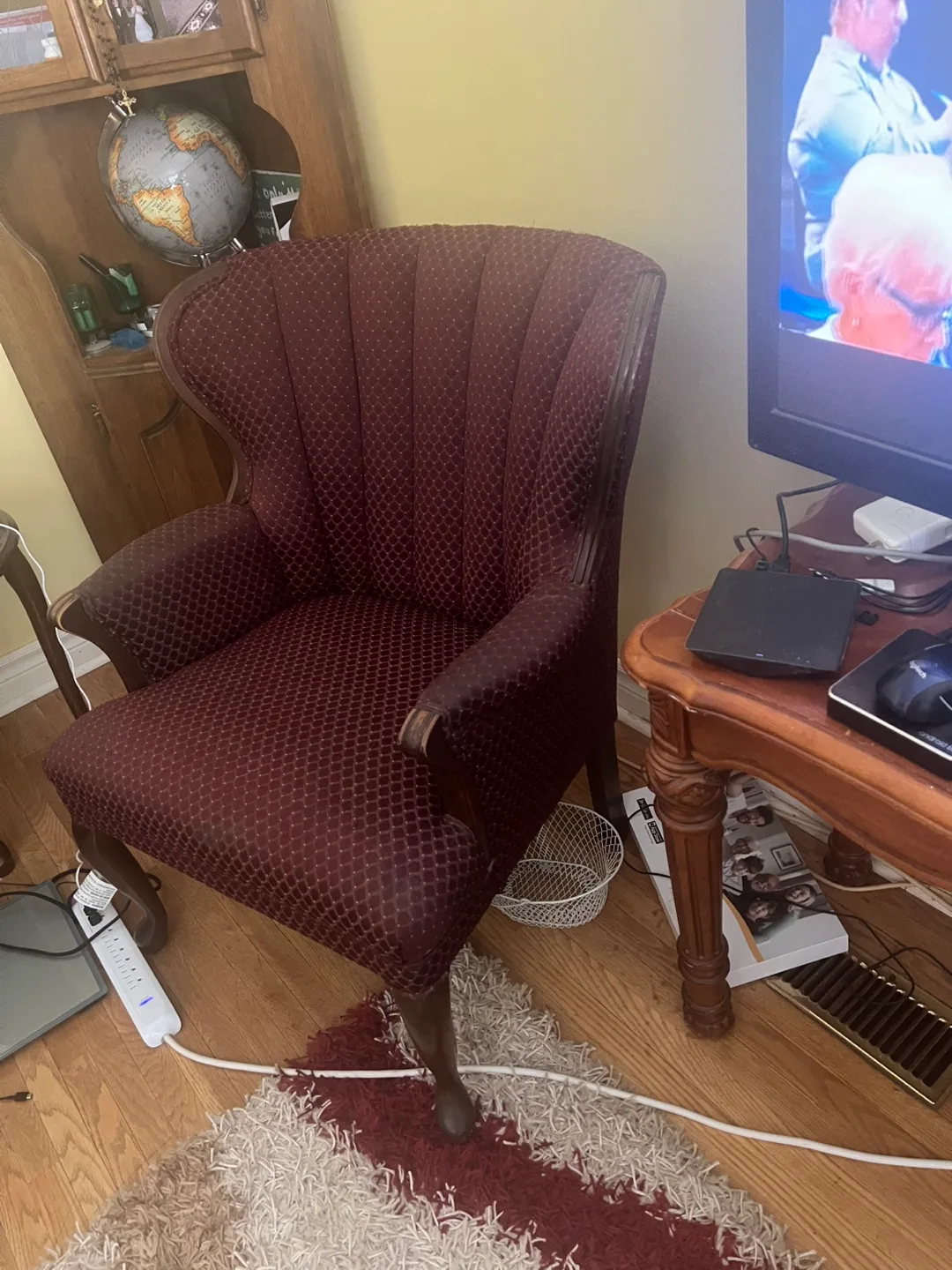 Vintage Burgundy Armchair image indicator(2)