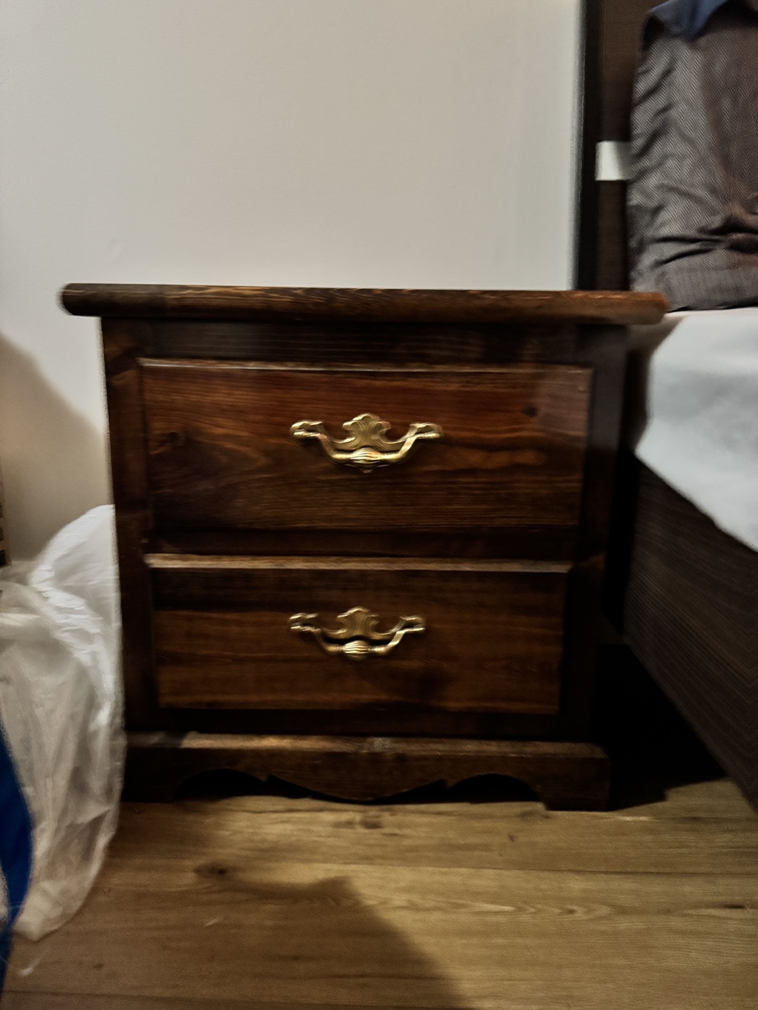Queen bed frame and nightstand - photo 3
