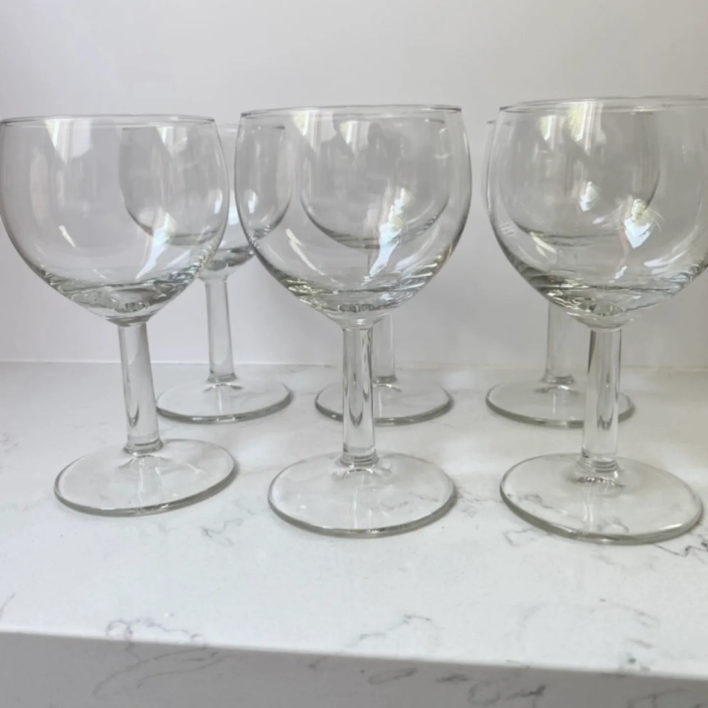 Set of Six Clear Wine Glasses image indicator(3)