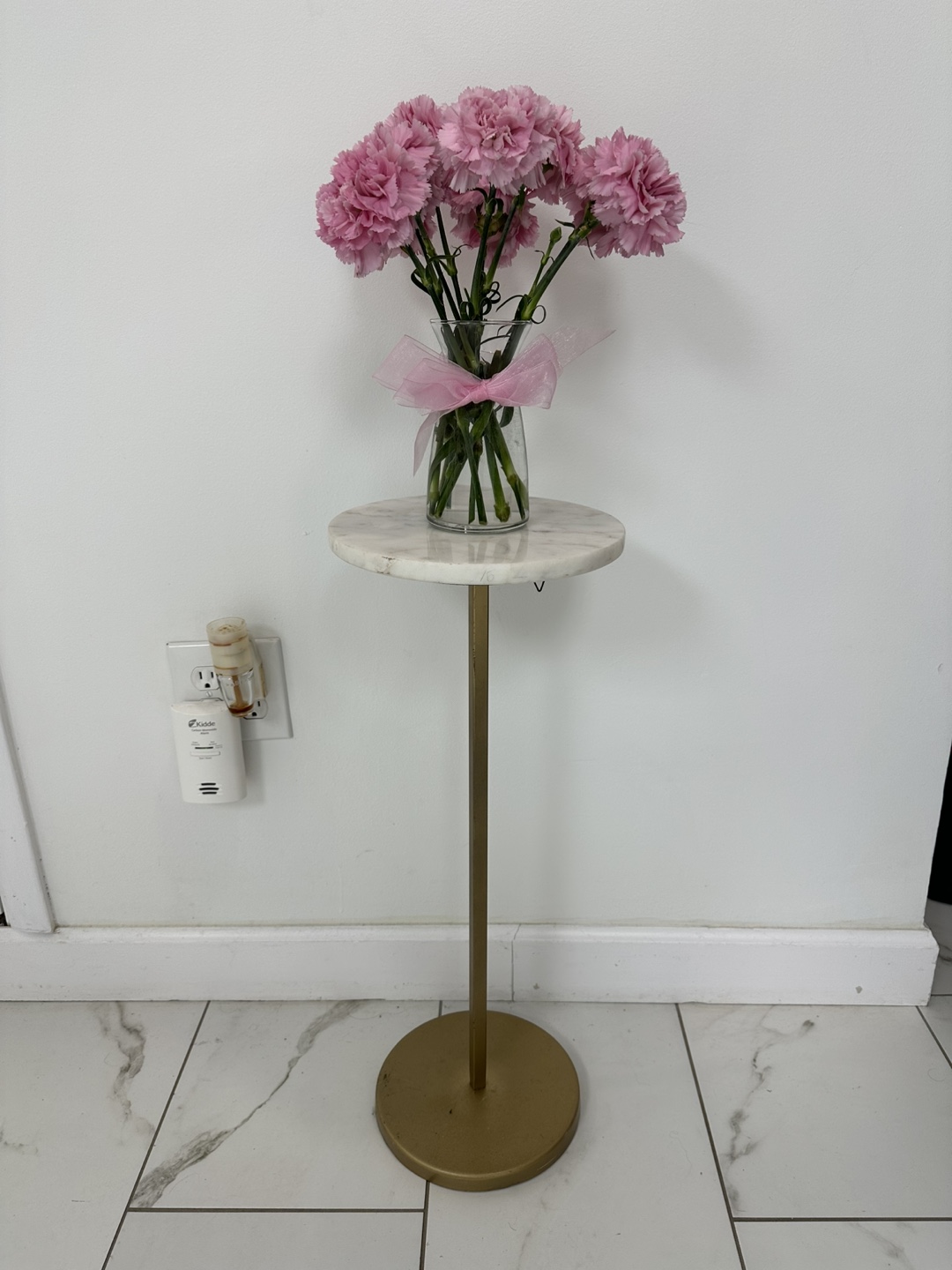 Round Marble Top Side Table