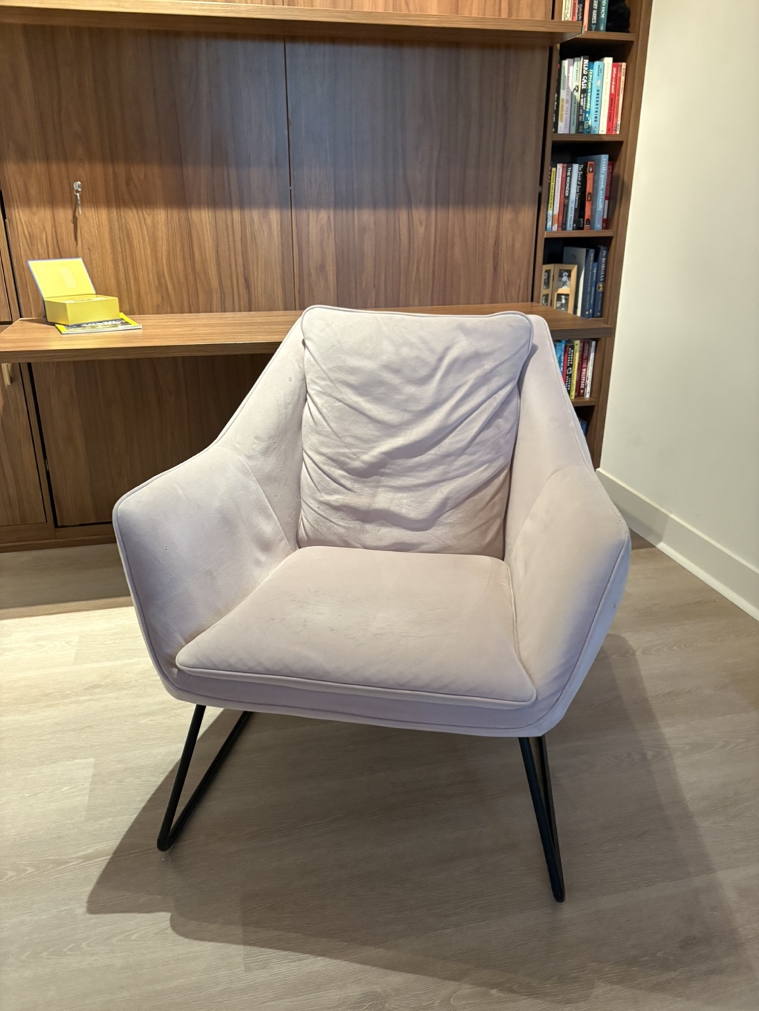 Structube Pink Velvet Accent Chair