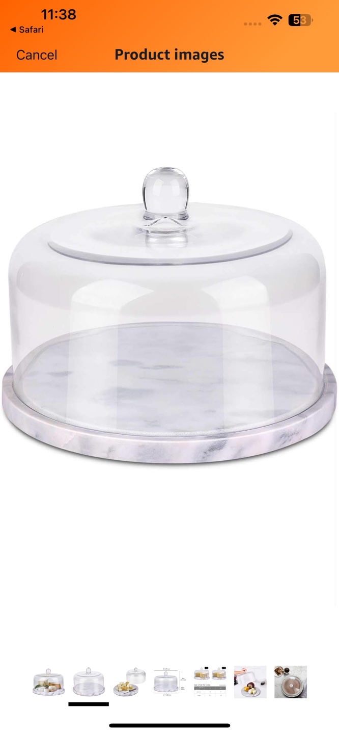 🧡 Glass cloche with marble base - photo 5