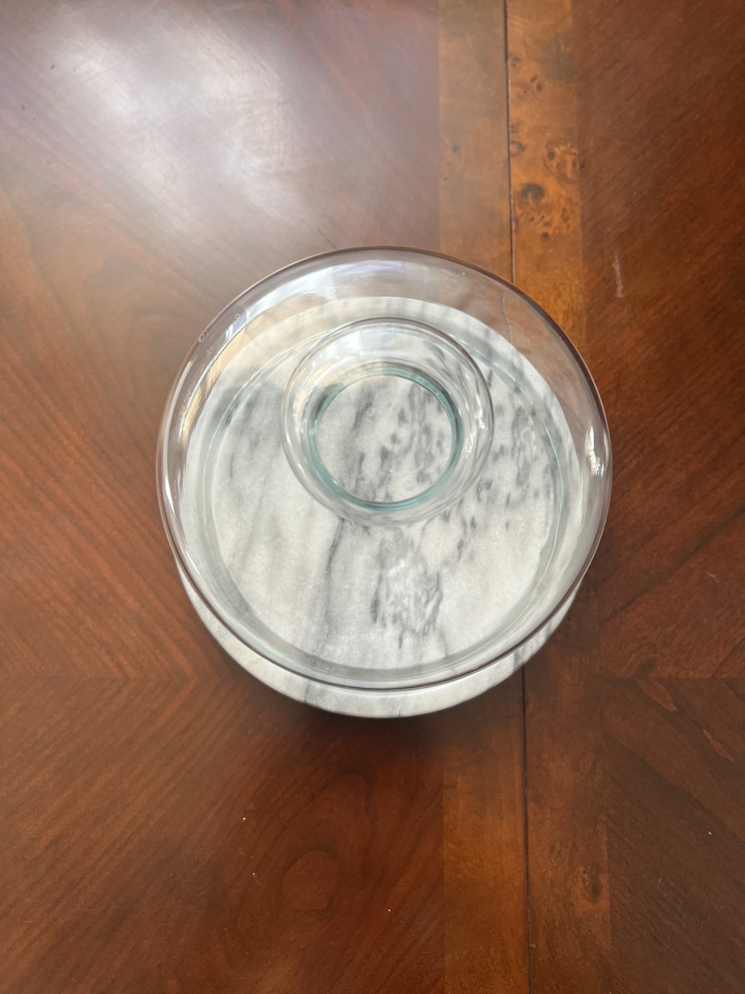 🧡 Glass cloche with marble base - photo 3