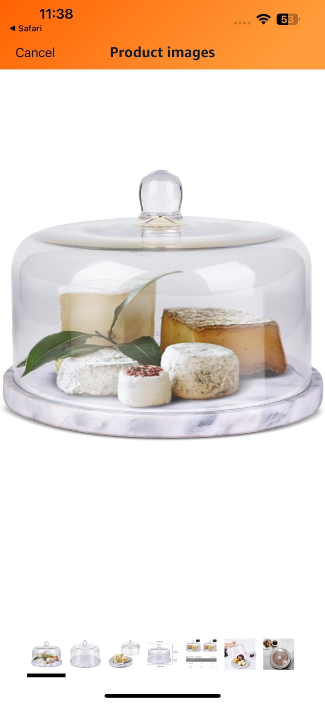 🧡 Glass cloche with marble base - photo 4