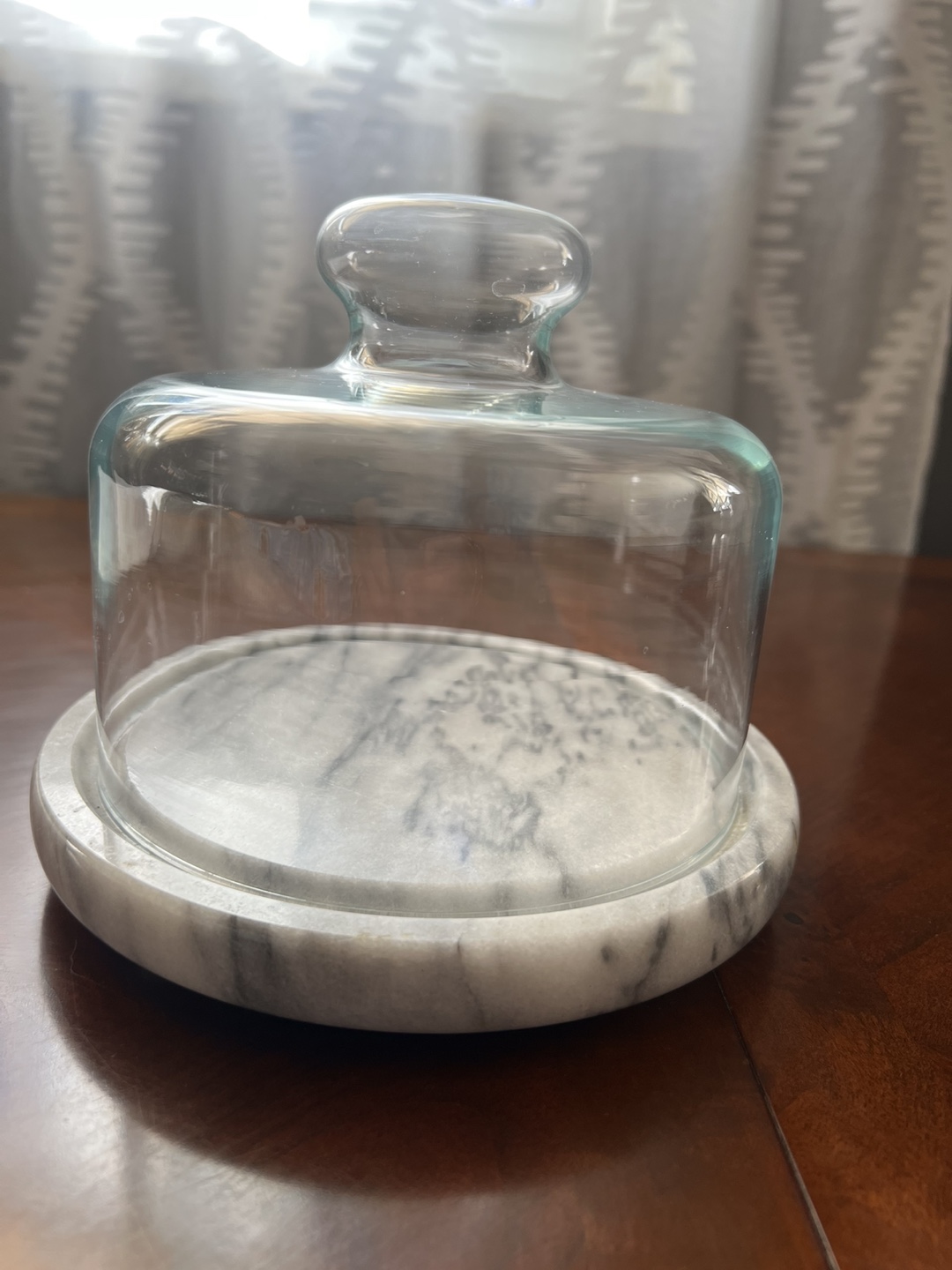 🧡 Glass cloche with marble base - photo 2