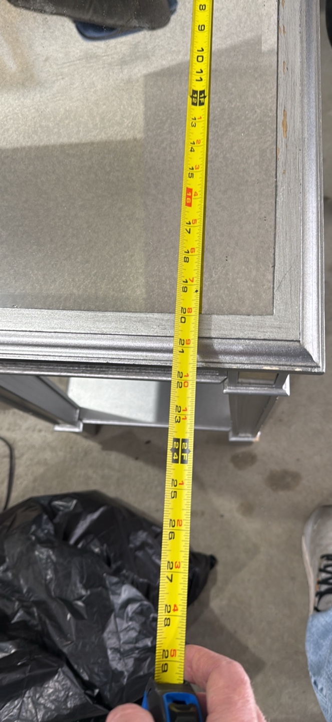 Silver Mirrored Nightstand with Drawer - photo 3