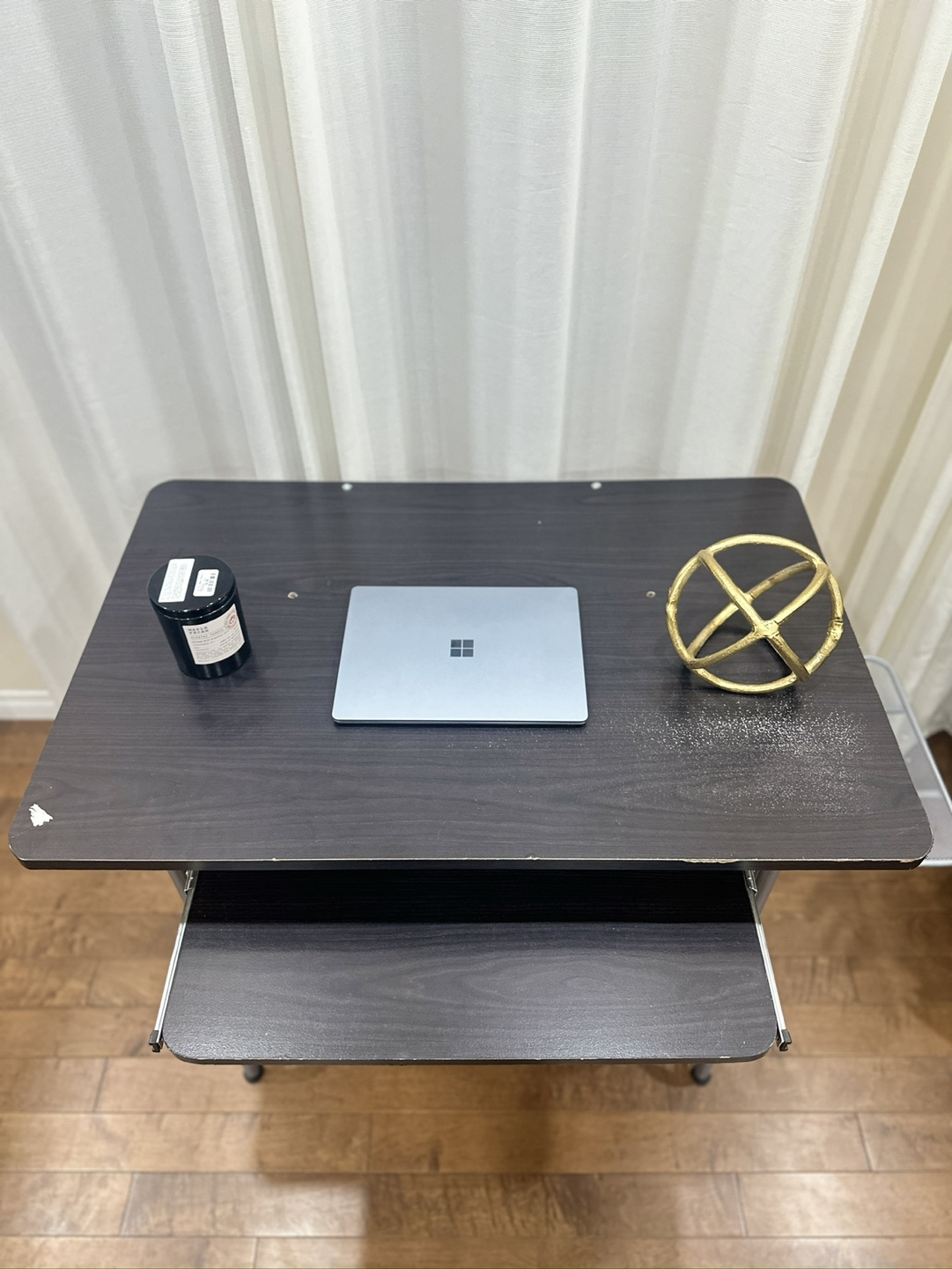 Small Computer Desk with Keyboard Tray