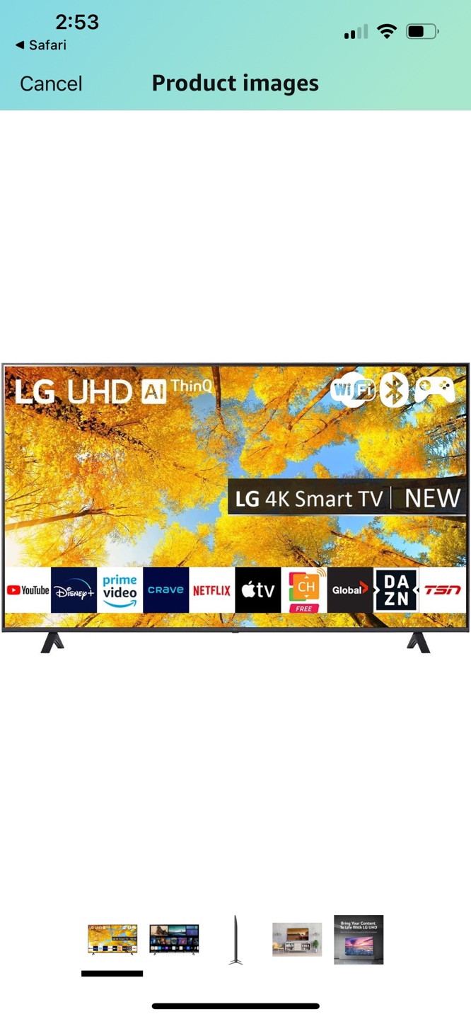 LG 43 Inch 4K UHD Smart TV with ThinQ AI - photo 3