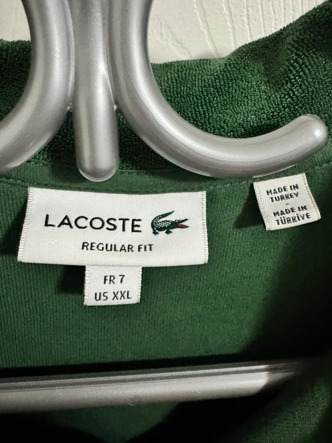 Men's Lacoste Green Terry Cloth Polo Shirt - Size XXL image indicator(6)