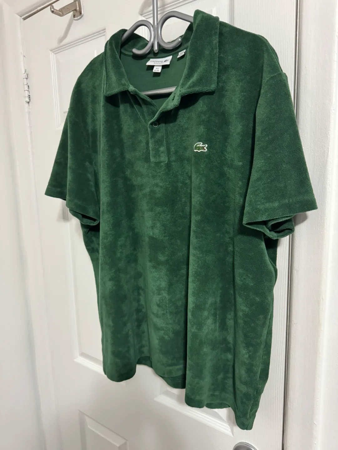Men's Lacoste Green Terry Cloth Polo Shirt - Size XXL image indicator(7)