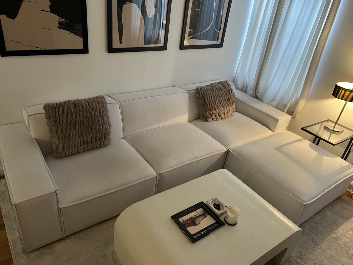 Modern White Modular 4 Piece Sectional Sofa - photo 3