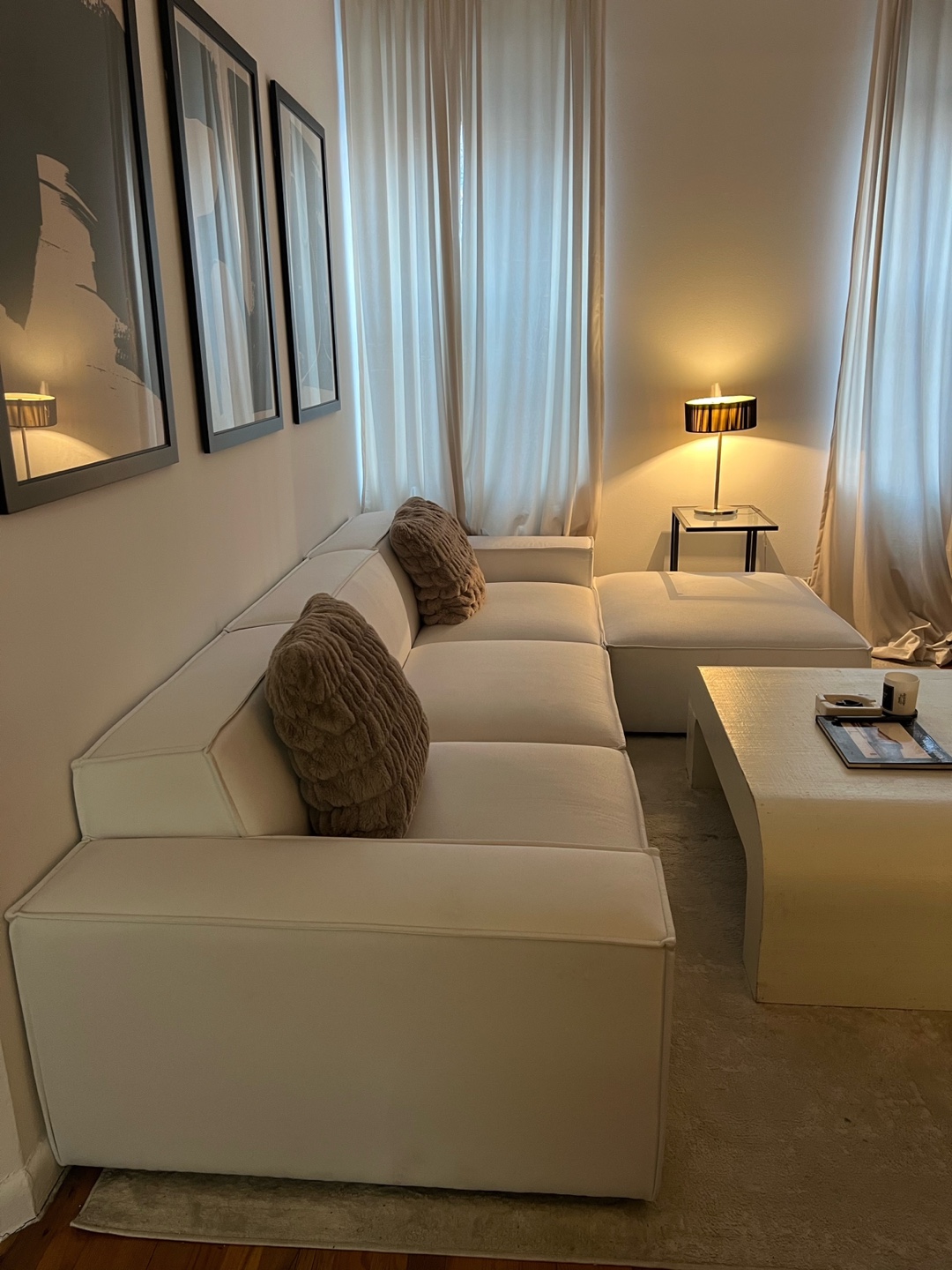 Modern White Modular 4 Piece Sectional Sofa