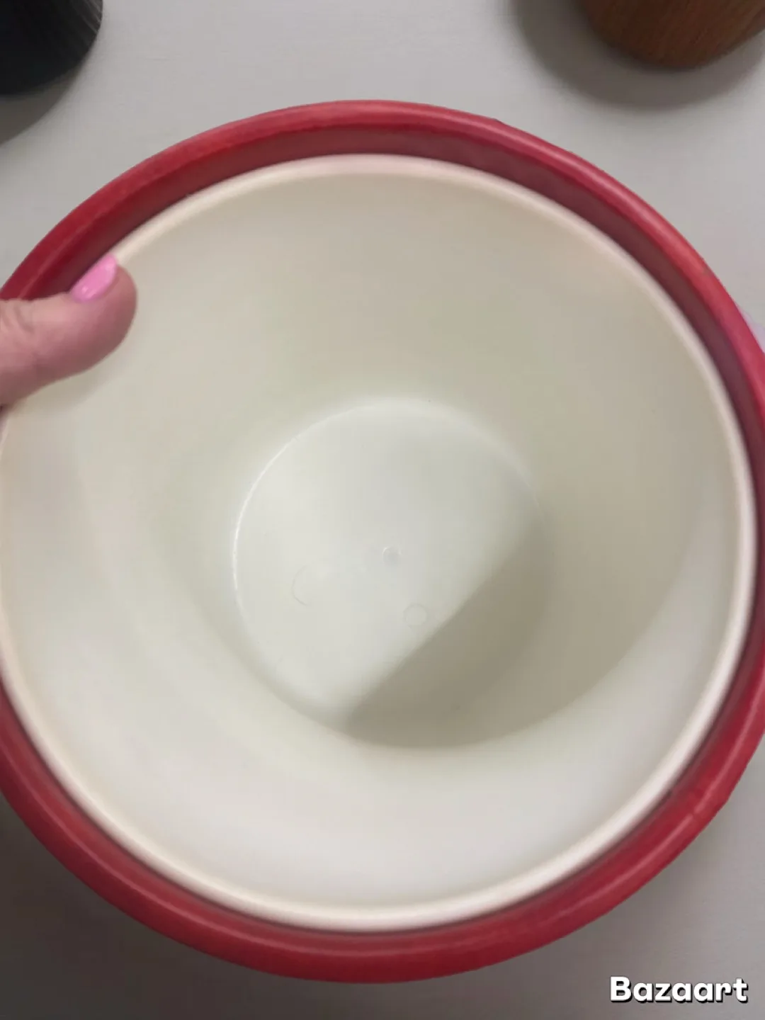 Vintage Red Ice Bucket with Lid and Handle image indicator(3)