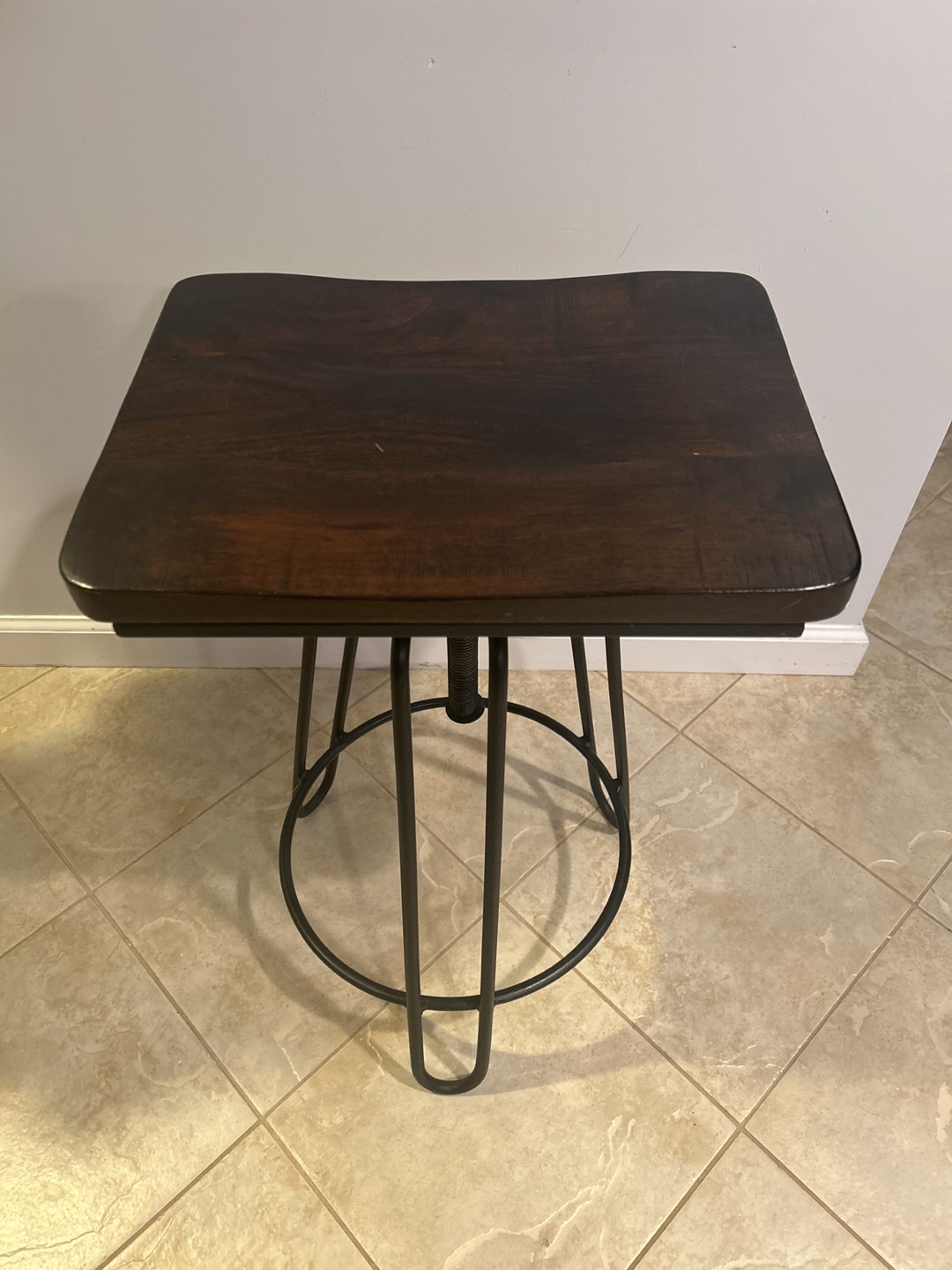 Industrial Style Adjustable Height Bar Stool