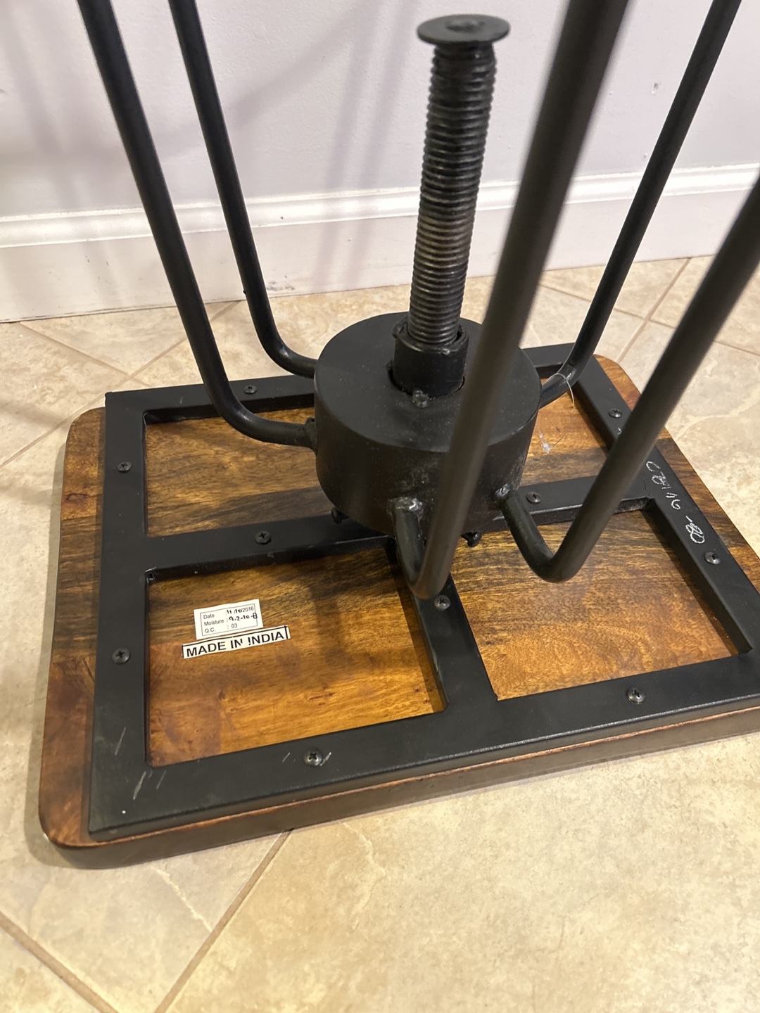 Industrial Style Adjustable Height Bar Stool - photo 5