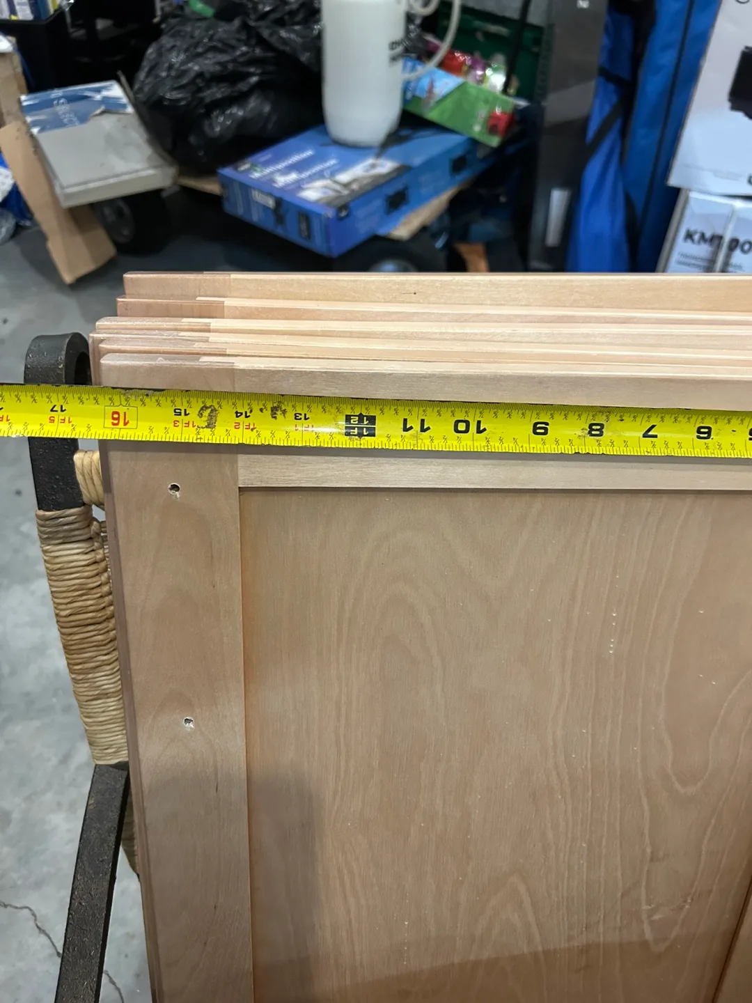 Set of eight light wood cabinet doors image indicator(3)