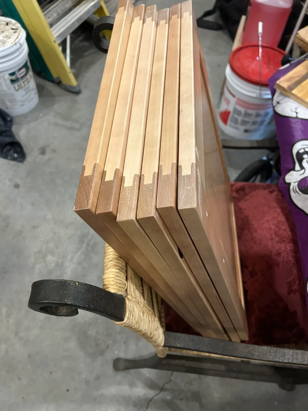 Set of eight light wood cabinet doors image indicator(2)