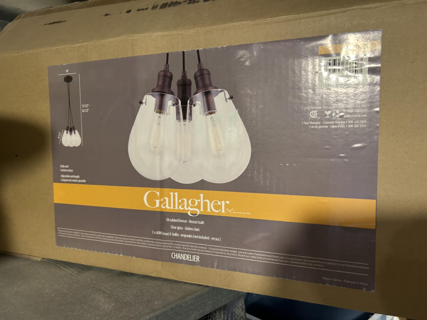 Ganagher 3-Light Chandelier