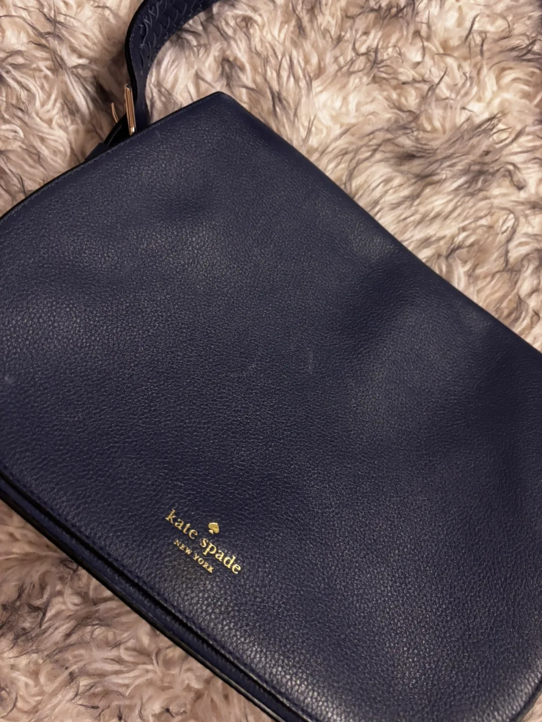 Kate Spade New York Navy Blue Leather Shoulder Bag image indicator(2)