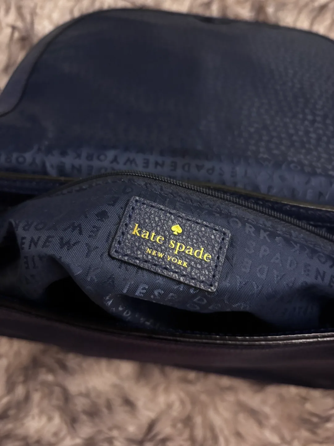 Kate Spade New York Navy Blue Leather Shoulder Bag image indicator(8)