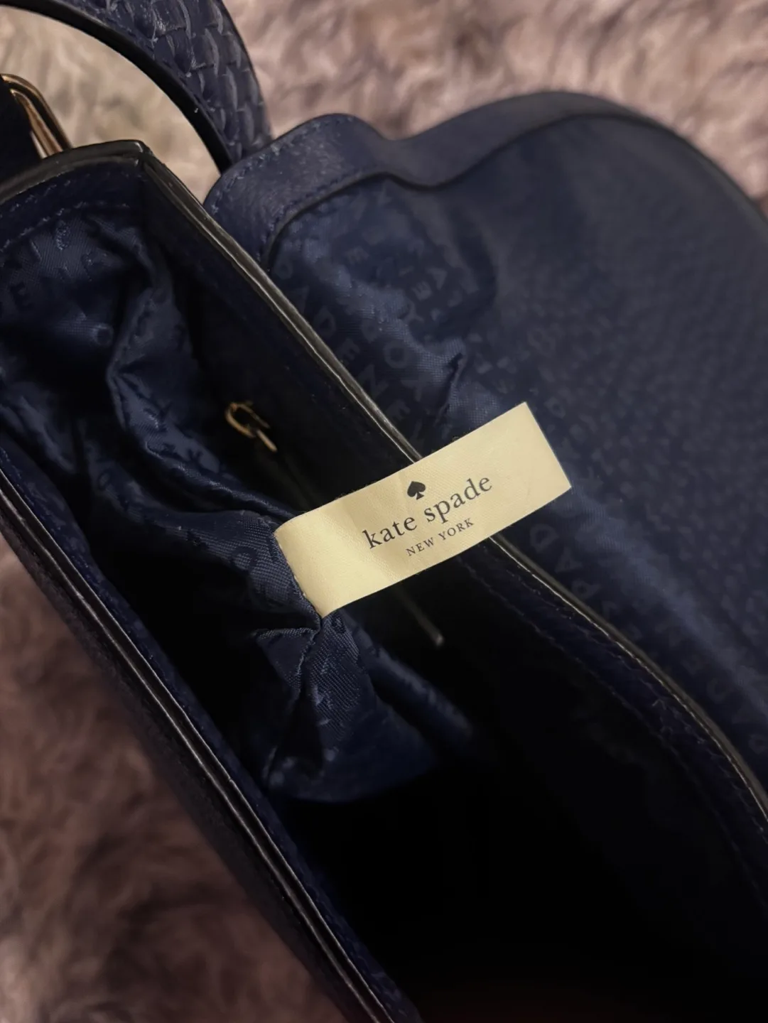 Kate Spade New York Navy Blue Leather Shoulder Bag image indicator(9)