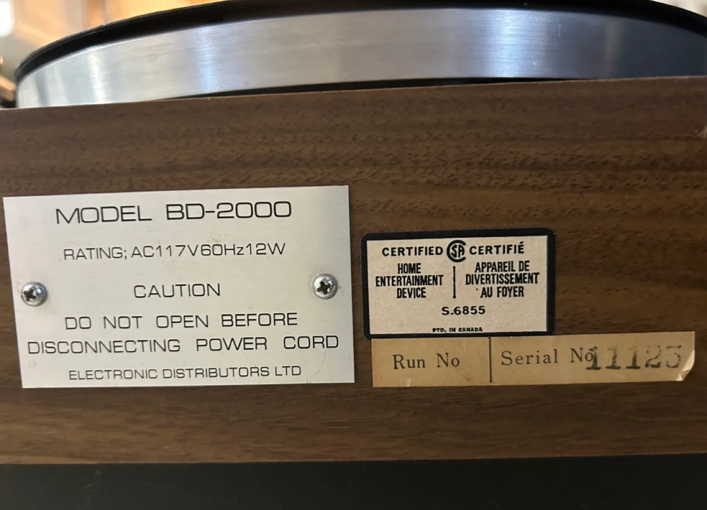 Electra BD-2000 Belt Drive Turntable, Shure M92e Cartridge image indicator(3)