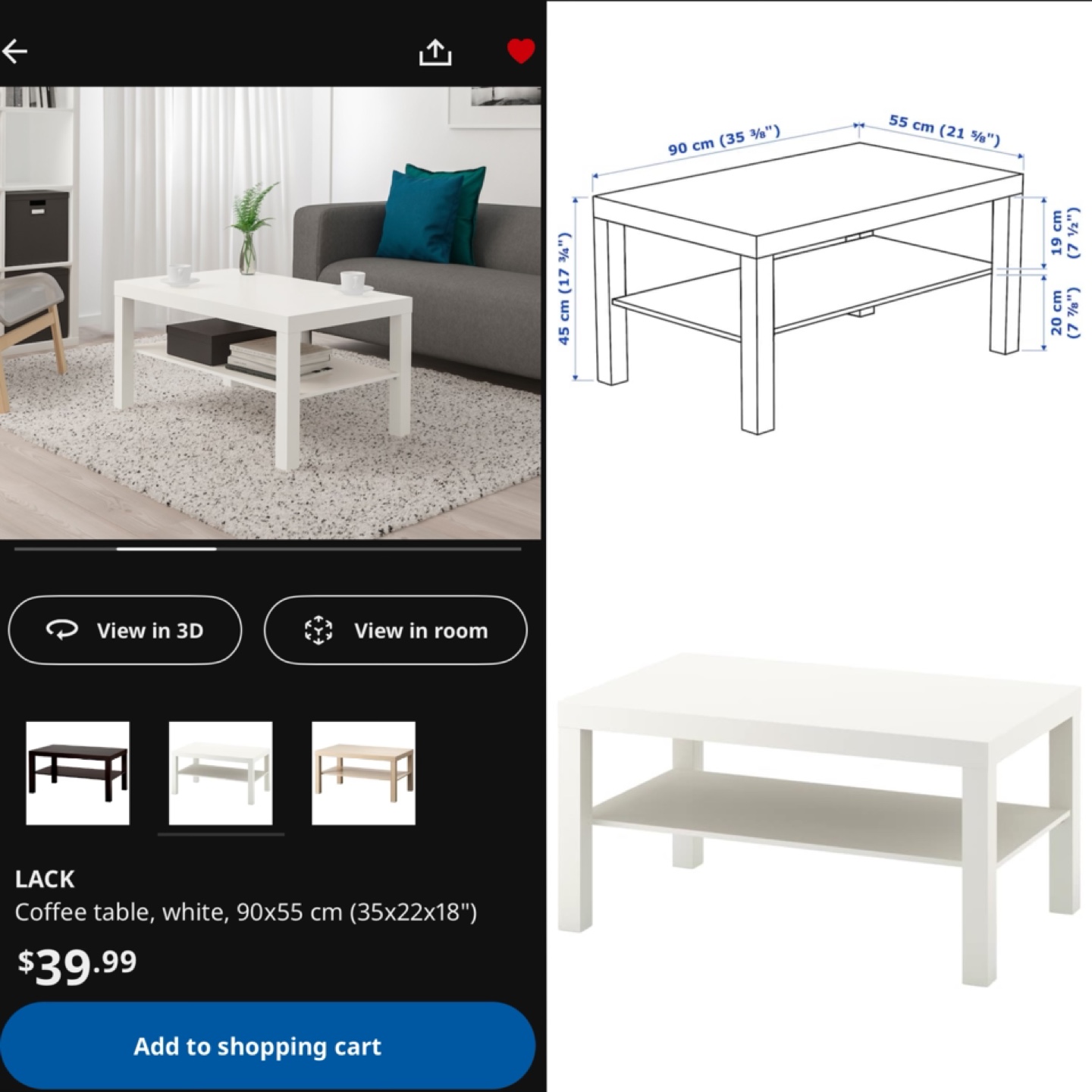 Brandnew-IKEA LACK White Coffee Table