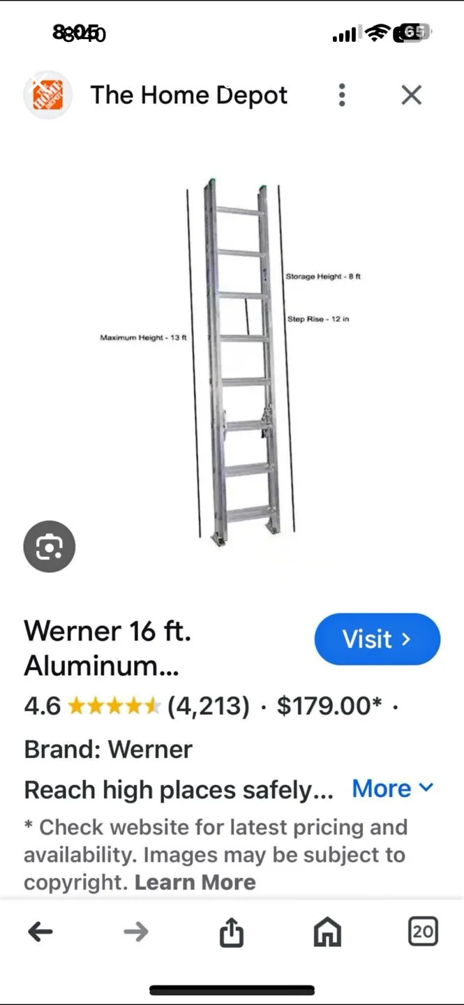 Brand new Werner 16 ft. Aluminum Ladder thumbnail