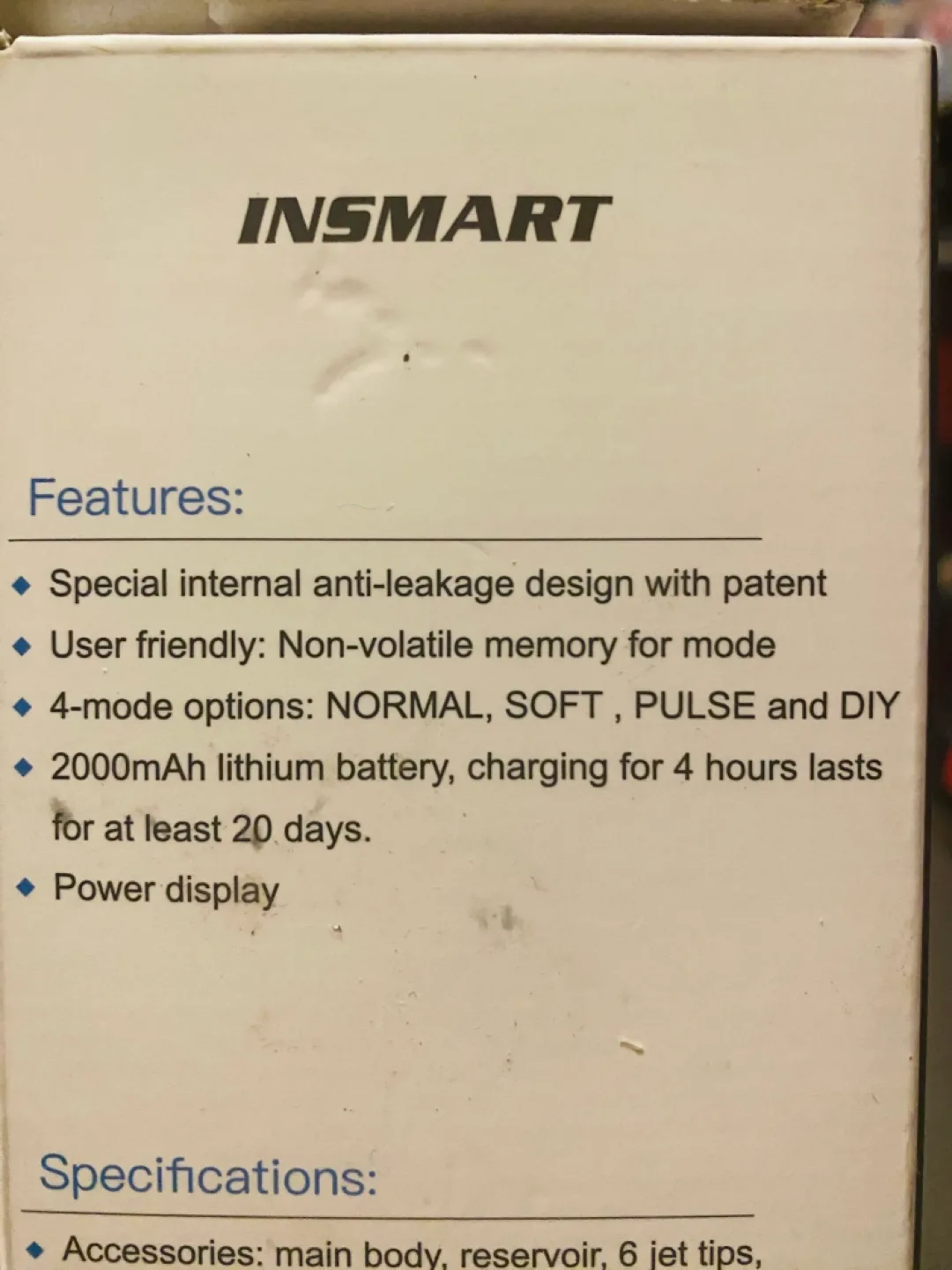 INSMAART Wireless Portable Oral Irrigator image indicator(3)