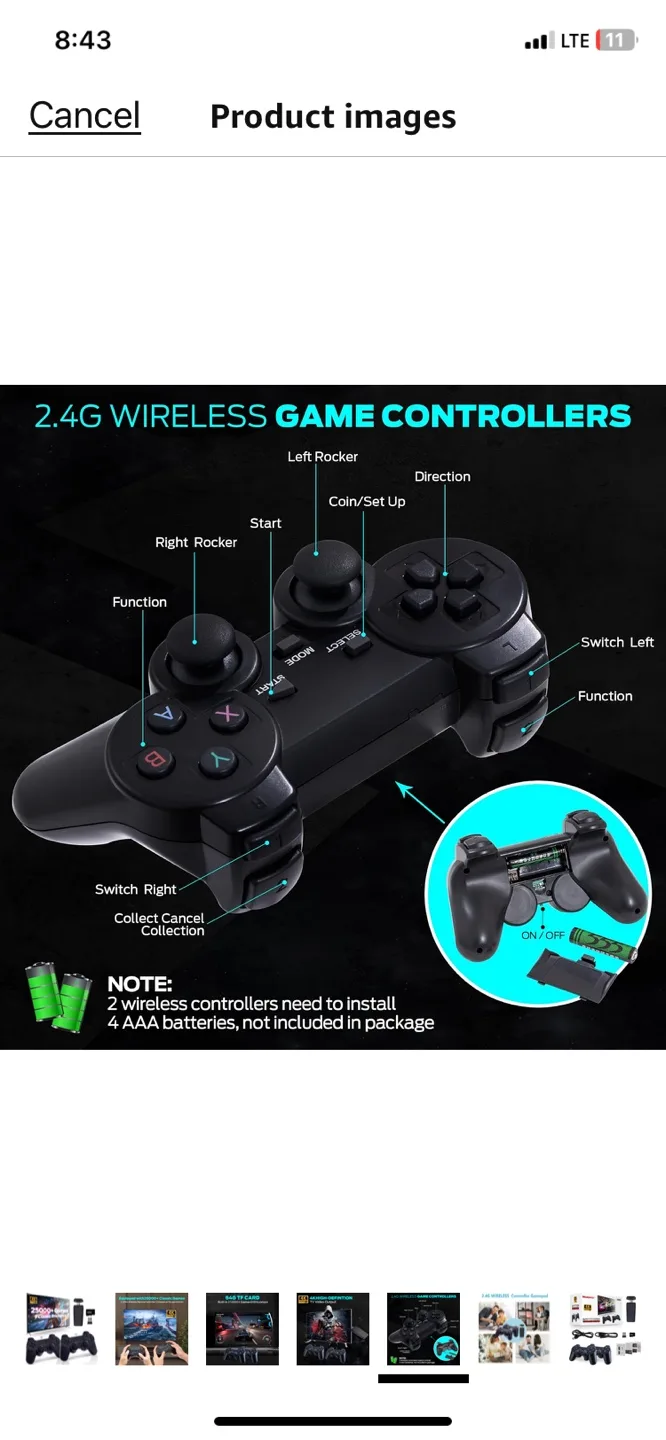 2.4G Wireless Gamepad with 25000+ Classic Games & 9 Emulators image indicator(7)