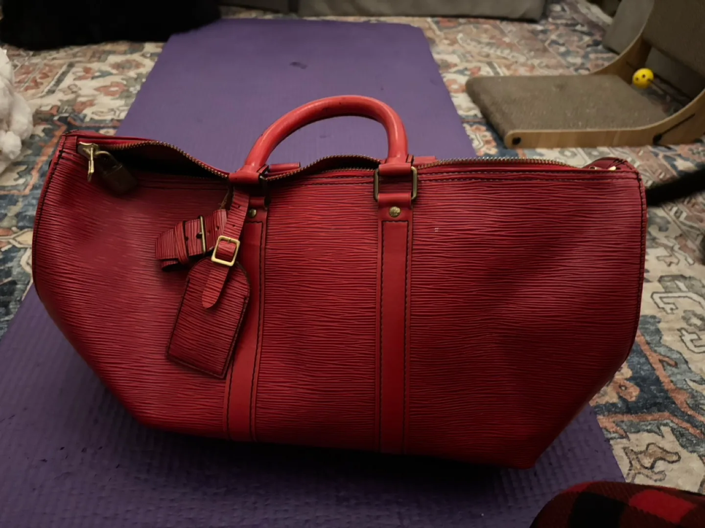 Louis Vuitton Epi Leather Keepall Bandouliere 50 Red image indicator(2)