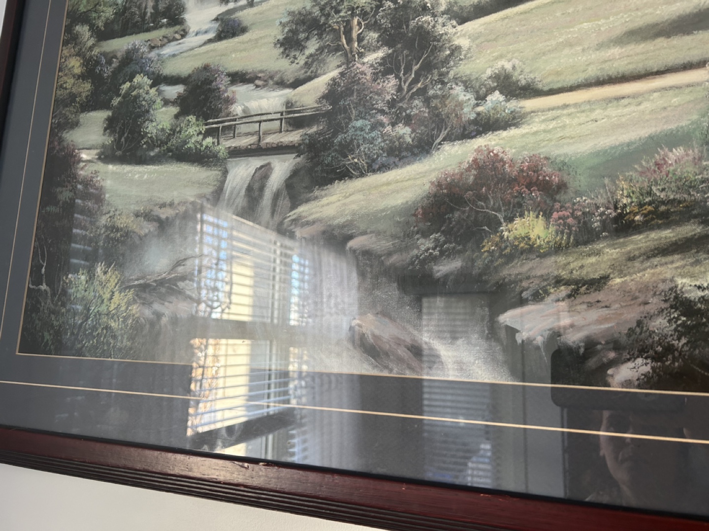 Large Framed Waterfall Landscape Print - photo 3