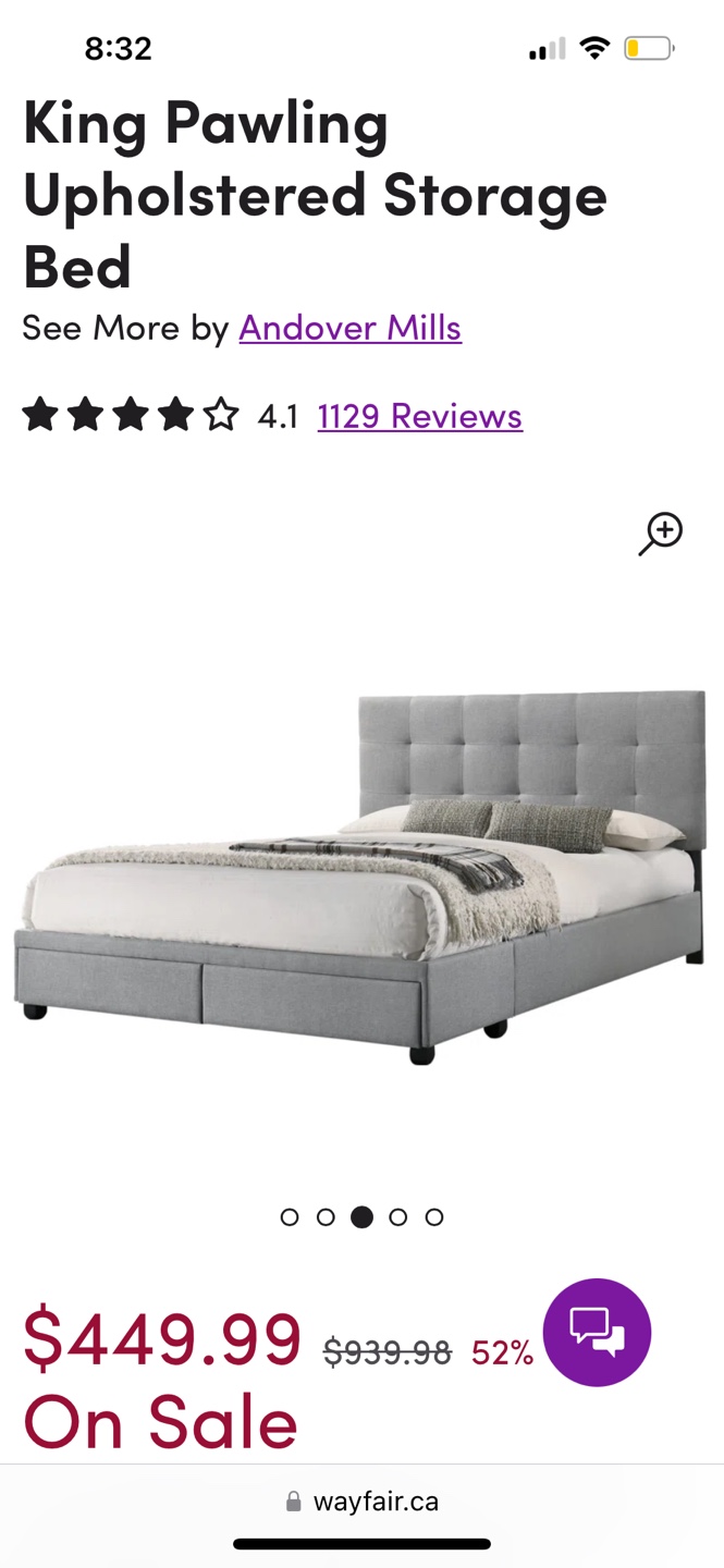 King Pawling Upholstered Storage Bed