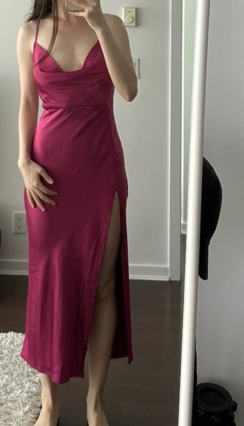 Lioness Walk The Line Magenta Midi Dress image indicator(4)